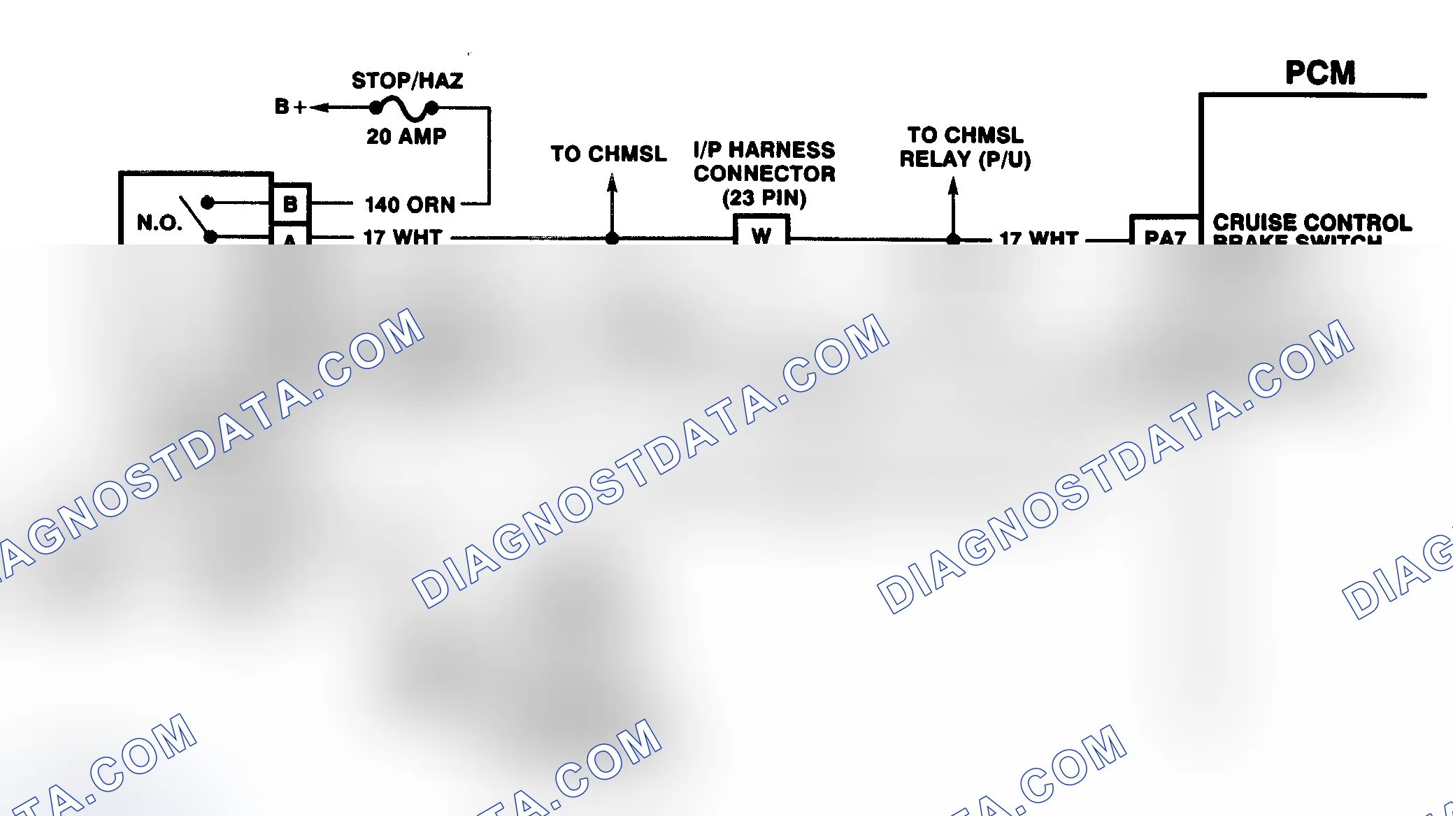 Scheme 49: DTC 41 Schematic (6.5L Diesel) Brake Switch Circuit Fault