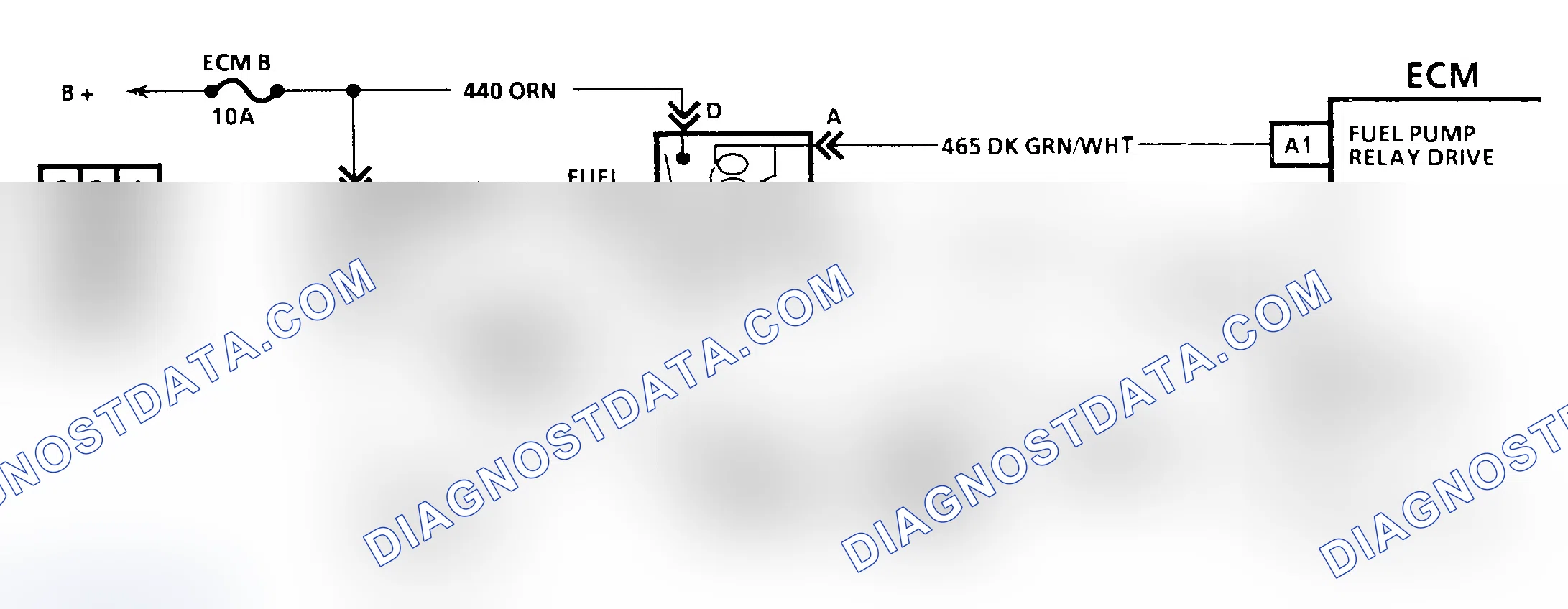 Scheme 319: CODE 54, Schematic, Fuel Pump Circuit (4.3L Turbo)