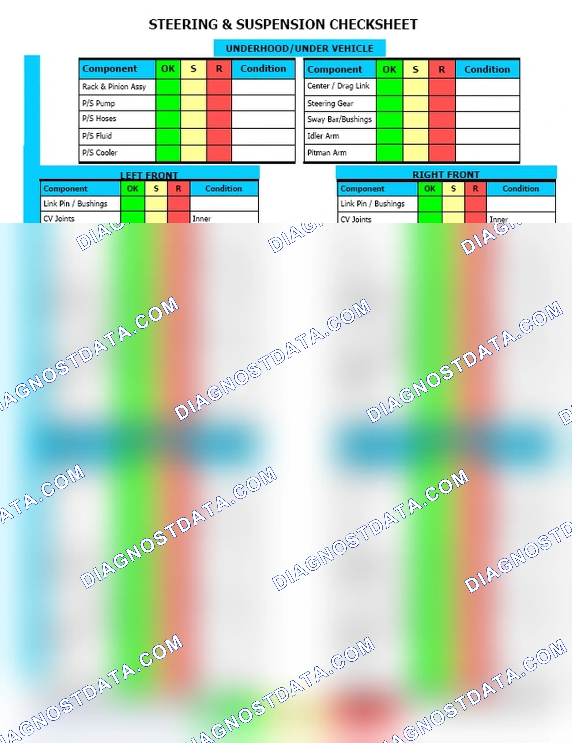 Scheme 12: Steering & Suspension Checksheet (2 Of 2)