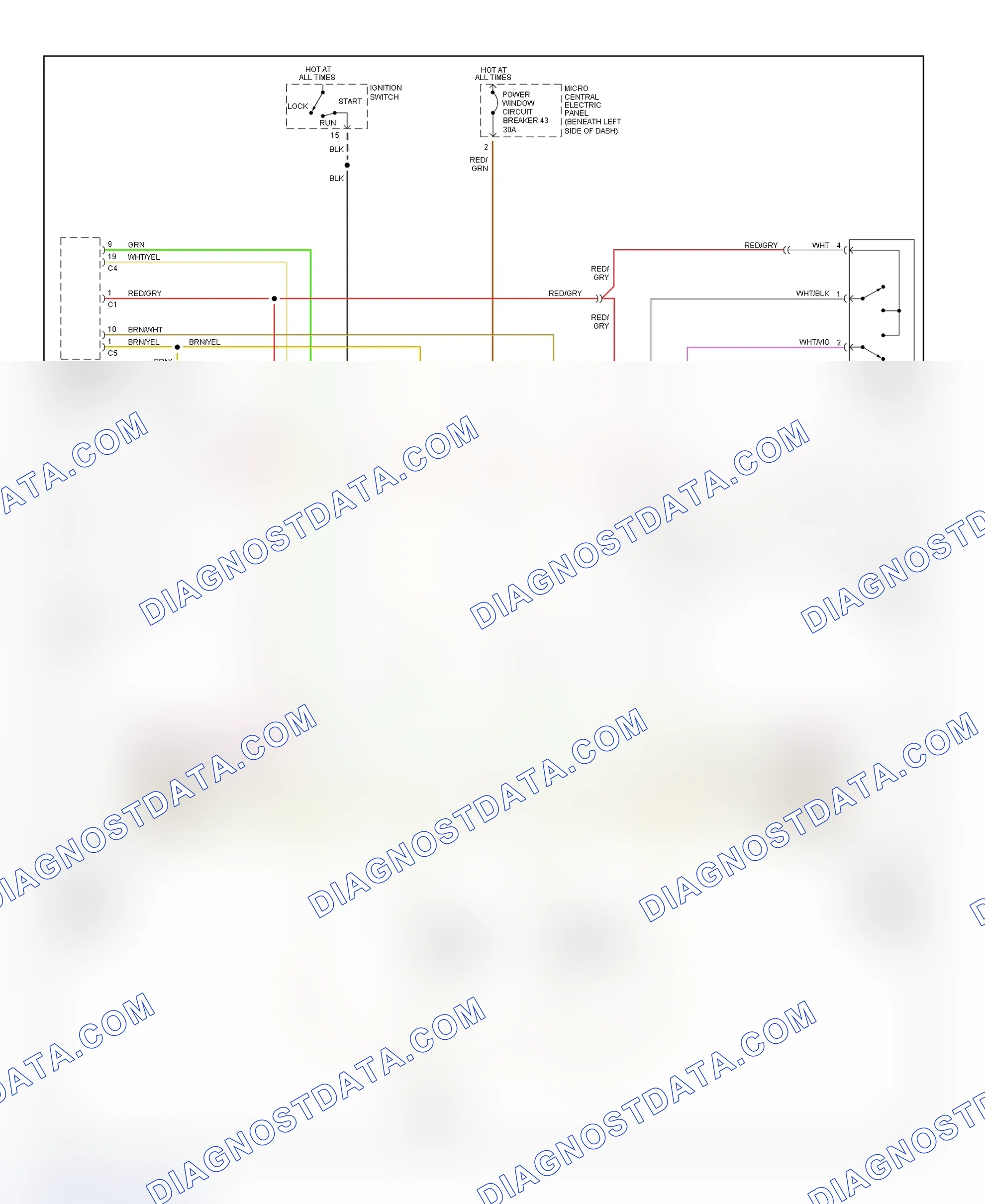 Scheme 12: Power Window System Wiring Diagram (TT)