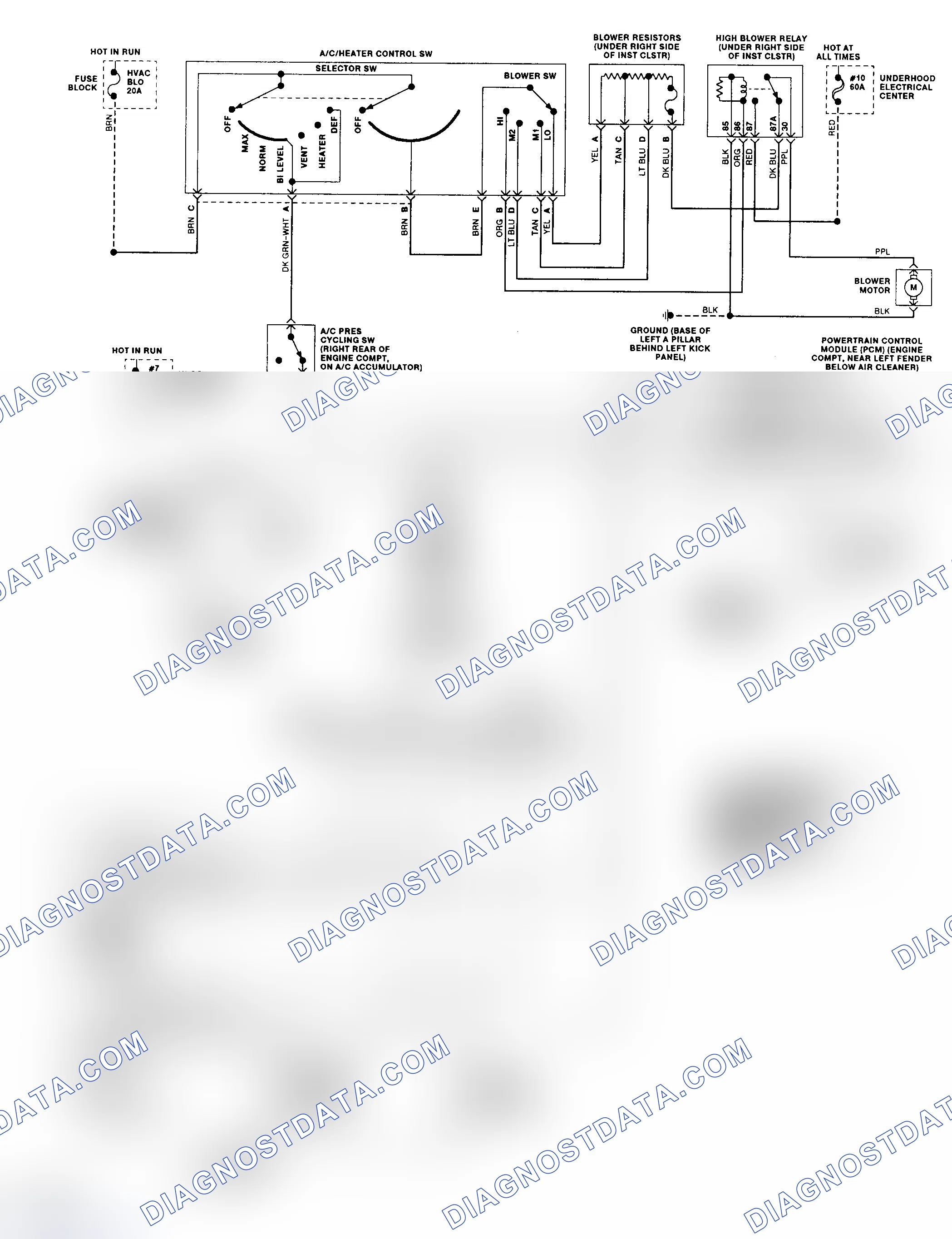 Scheme 436: Code 58 Schematic (4L80-E Gasoline) Transmission Fluid Temperature High