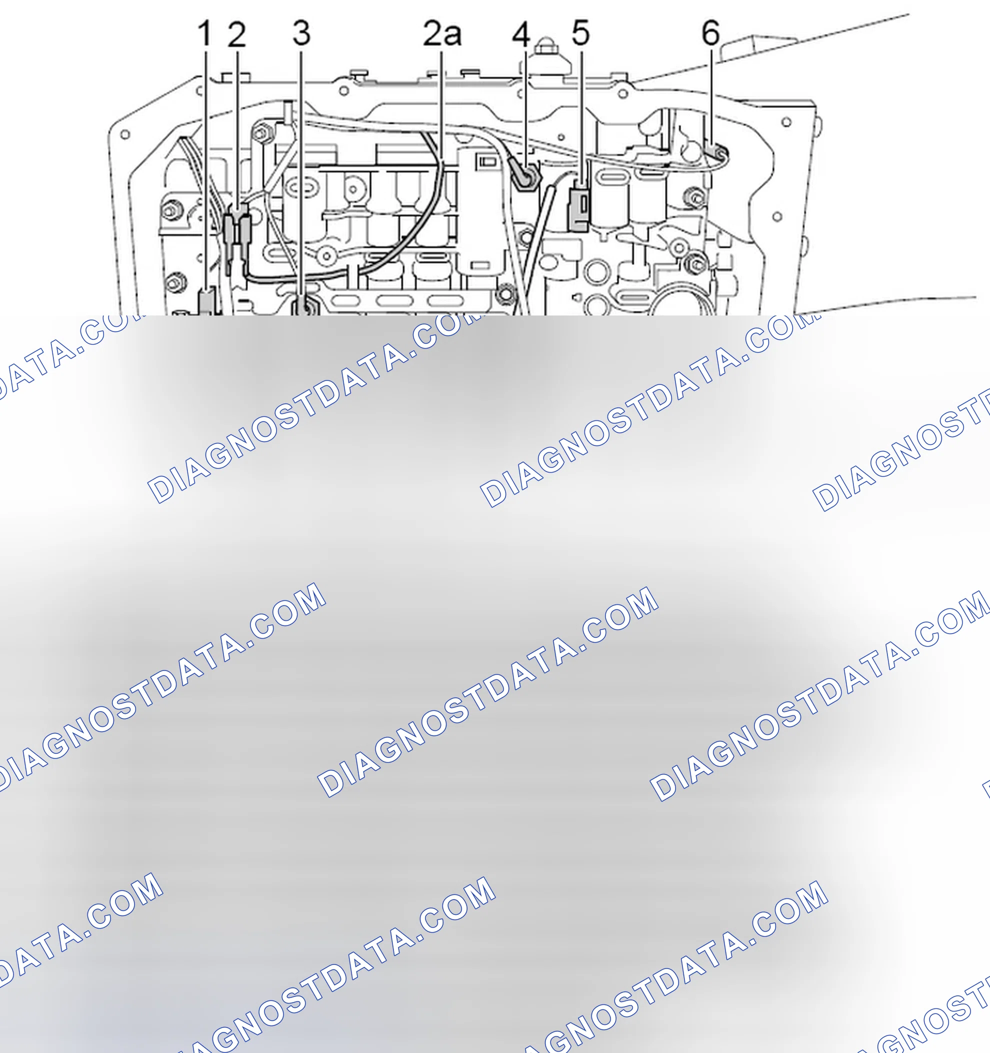 Scheme 19: Arrangement of sensors and solenoid valves in transmission hydraulic control unit