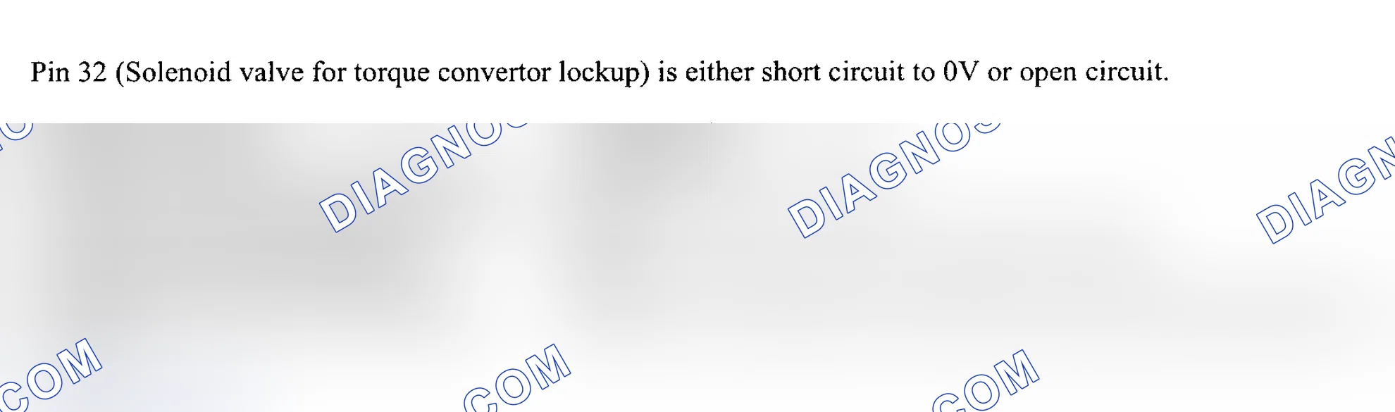 Scheme 85: FAULT CODE 25: SOLENOID VALVE FOR TC (SHORT CIRCUIT TO GROUND, OR OPEN CIRCUIT)/TORQUE CONVERTER LOC