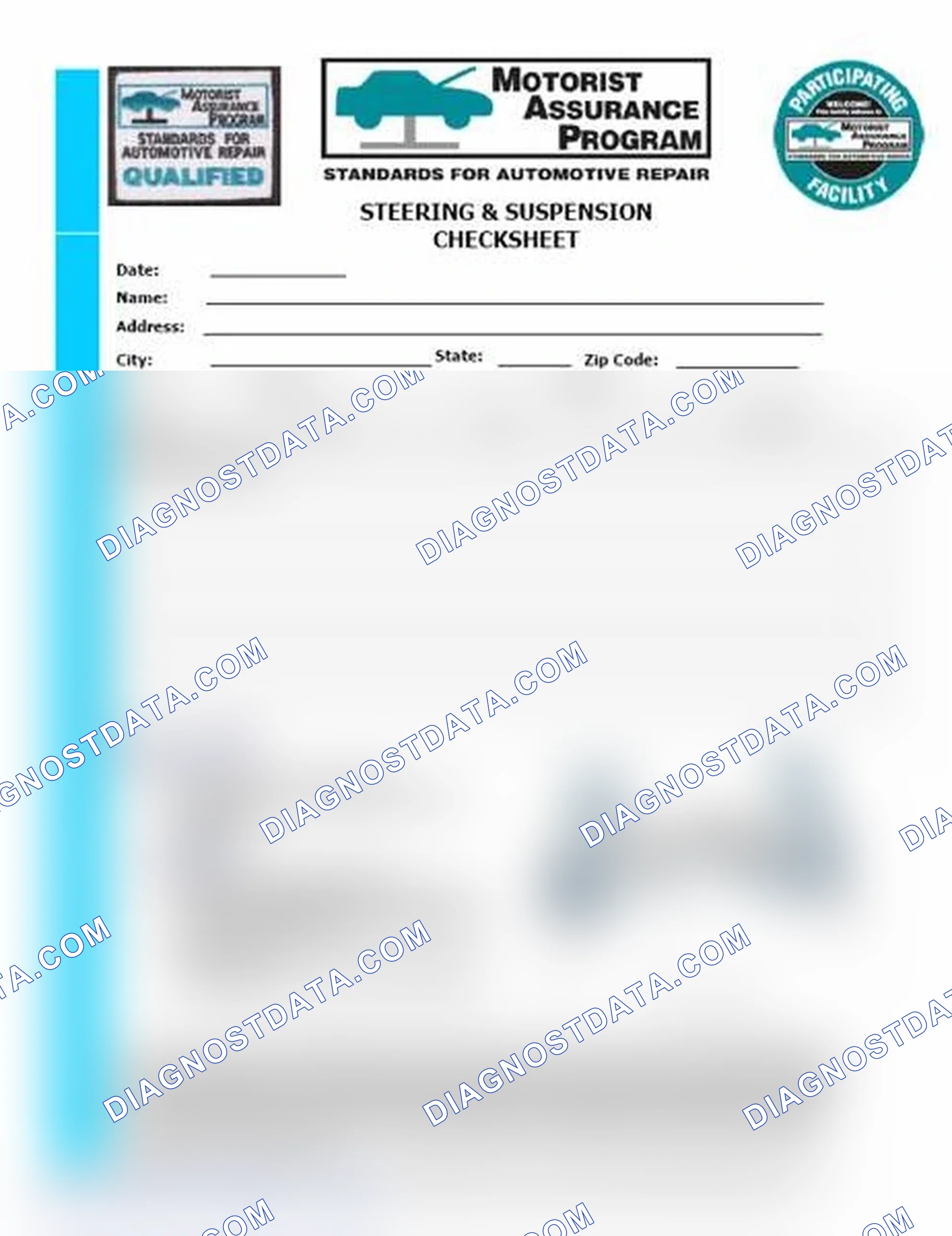 Scheme 11: Steering & Suspension Checksheet (1 Of 2)