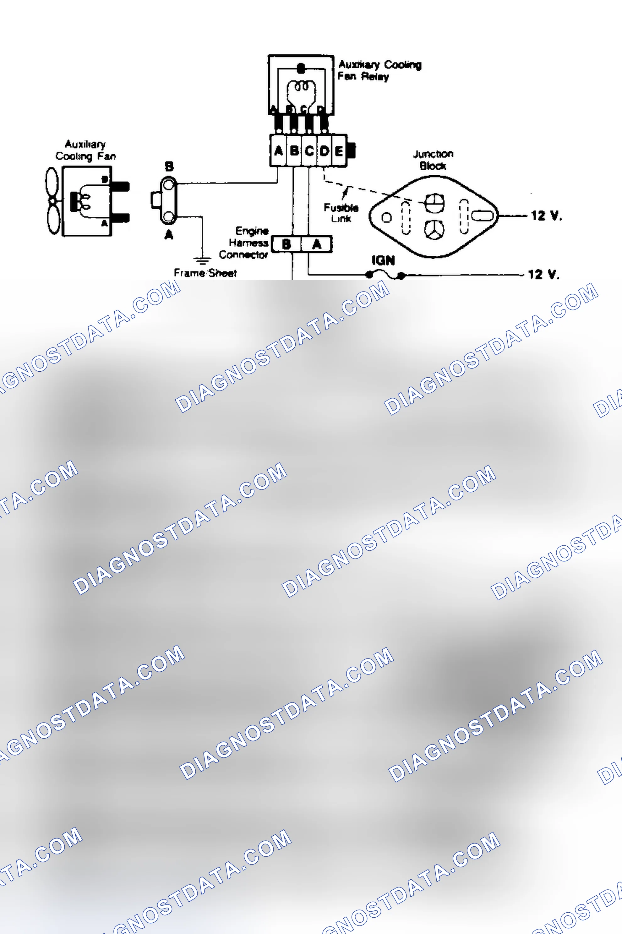 Scheme 72: Cooling Fan Circuit Schematic & Flow Chart (7.4L G, C & K Series With A/C)