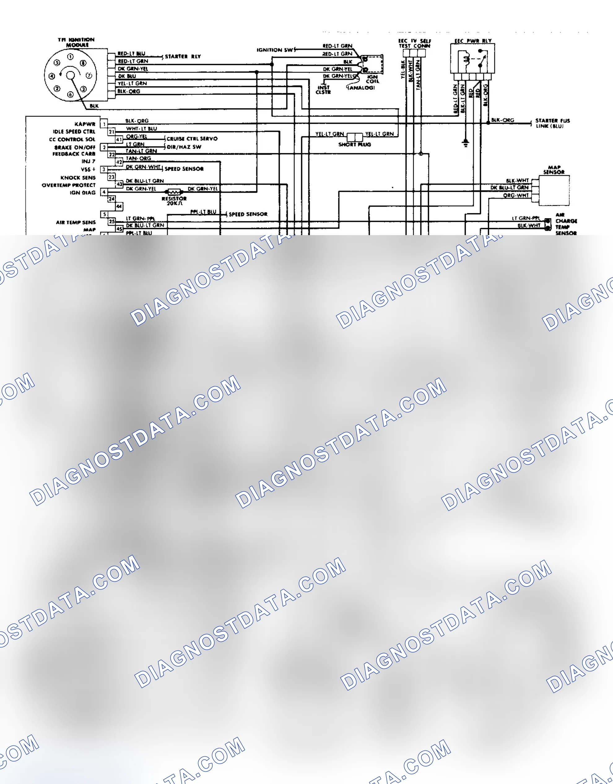 Scheme 73: 5.0L SEFI EEC-IV Wiring Diagram (Mark VII)