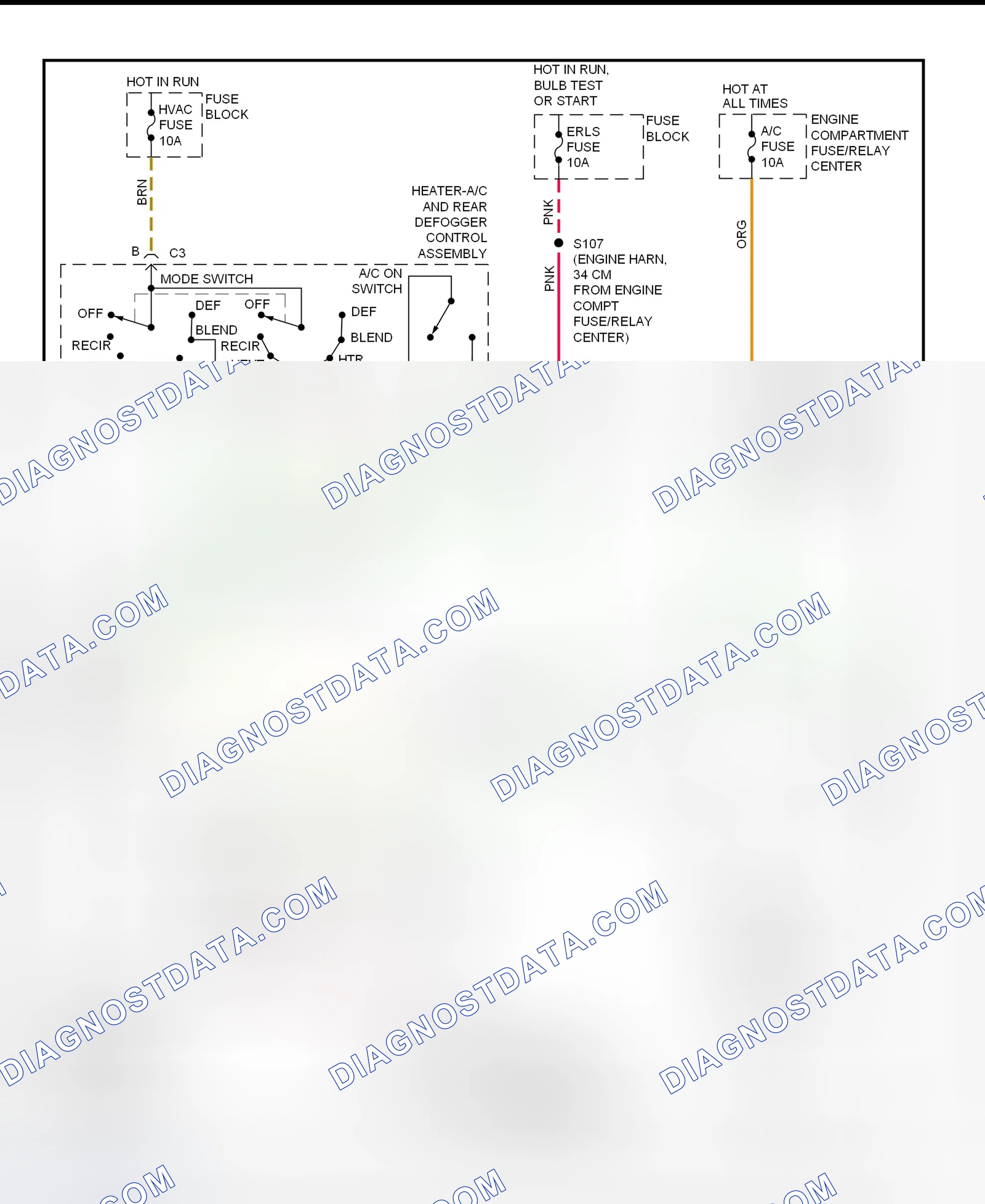 Scheme 9: A/C Compressor Clutch Control Circuit Wiring Diagram (Cavalier & Sunfire)