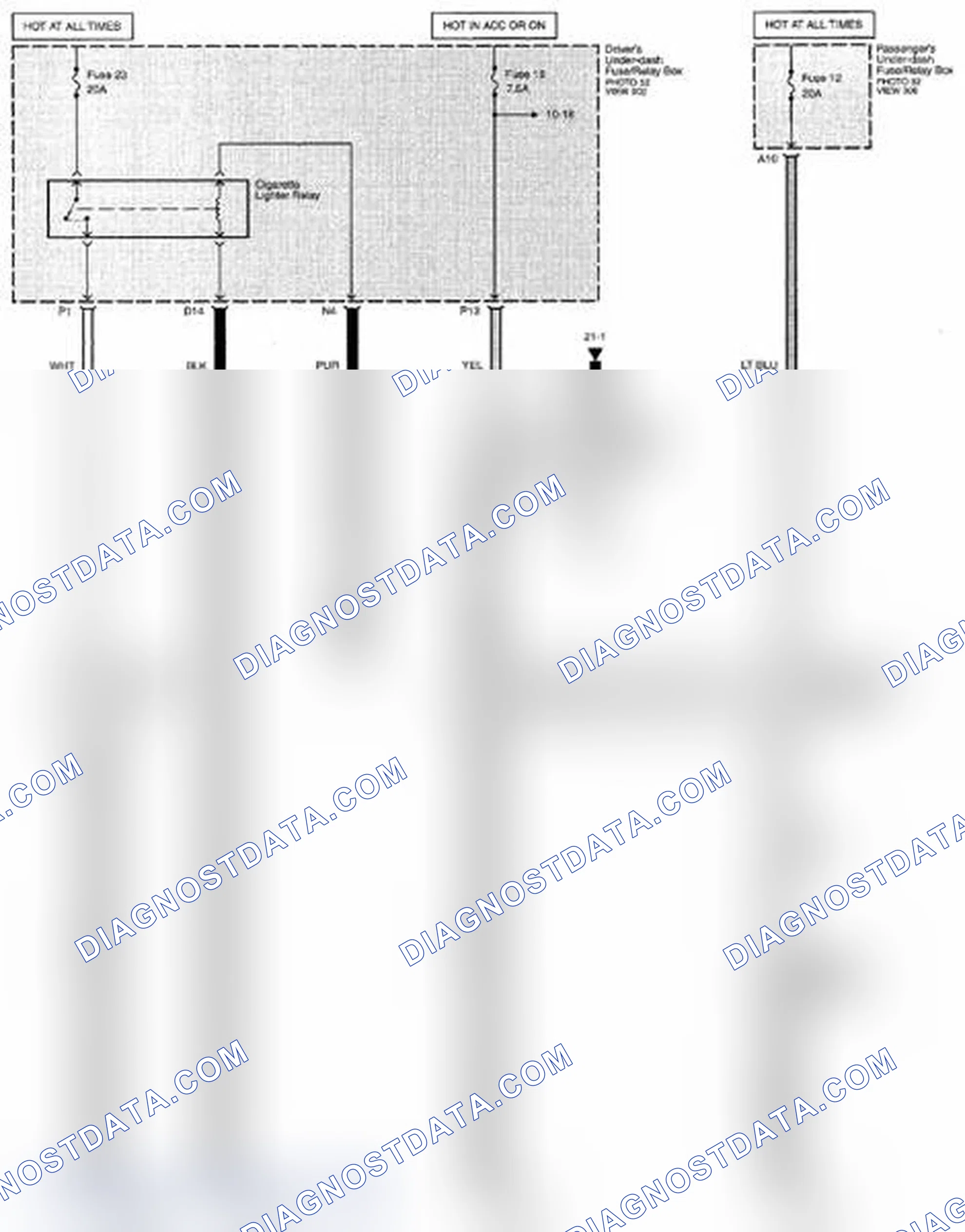 Scheme 322: Accessory Power Socket/Cigarette Lighter Circuit Diagram - Mexico (Page 155-1)