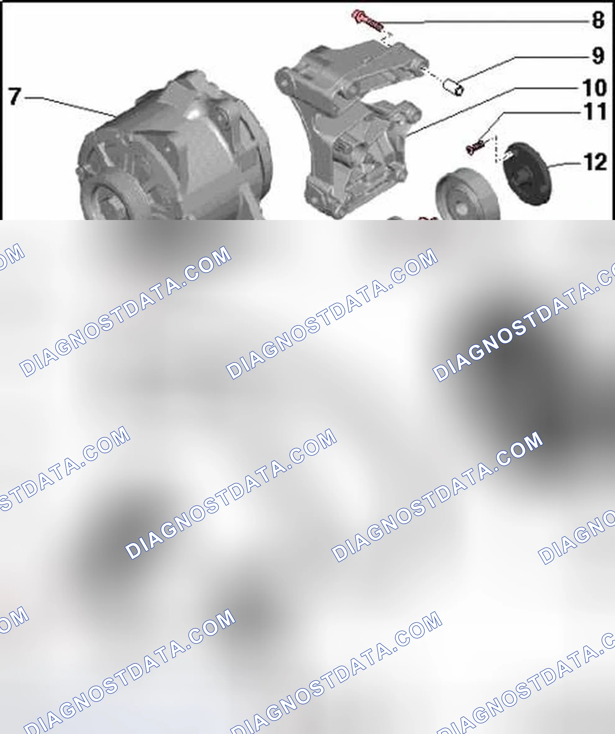 Scheme 10: Ribbed belt drive, assembly overview