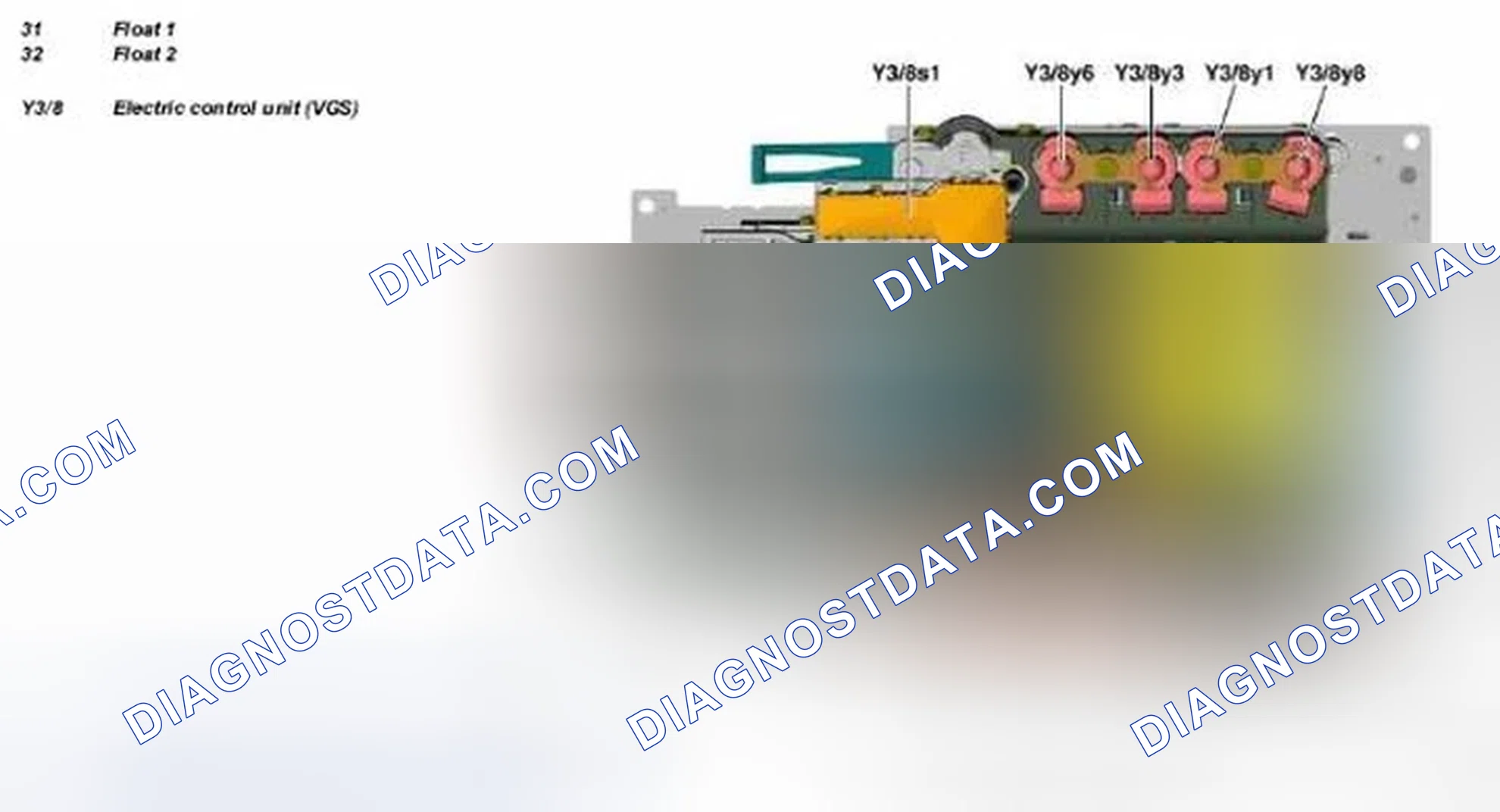 Scheme 322: Identifying Float 1, Float 2 And Electrical Control Unit Location - Transmission 722.9