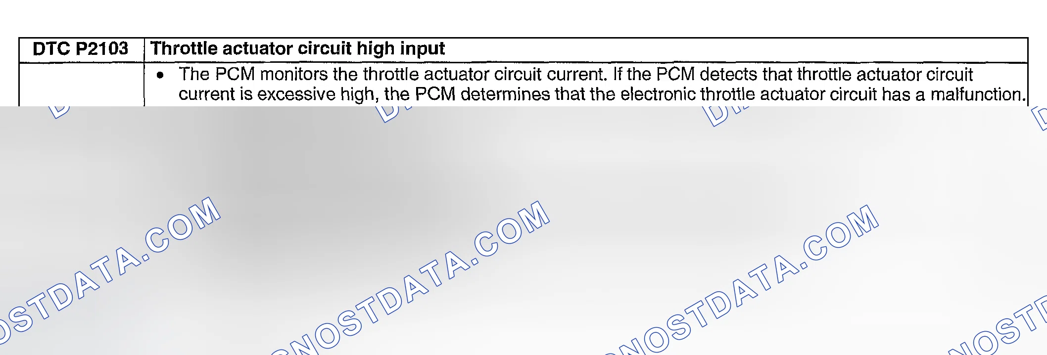 Scheme 308: DTC P2103: THROTTLE ACTUATOR CIRCUIT HIGH INPUT