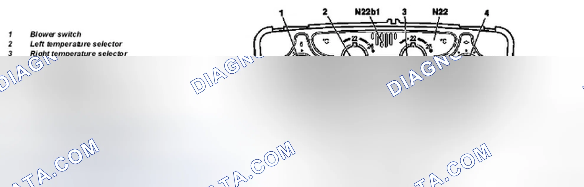 Scheme 78: Identifying Automatic Air Conditioning Control And Operating Unit - Shown On AAC [KLA] Control And Operating Unit (N22) As From 1.6.02