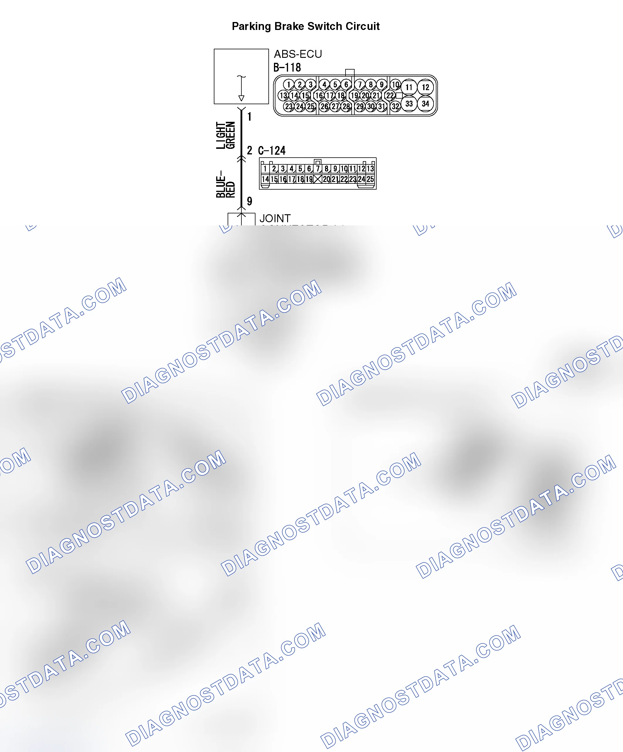 Scheme 197: INSPECTION PROCEDURE 5: In the Inspection with the Scan Tool Service Data, the Parking Brake Switch