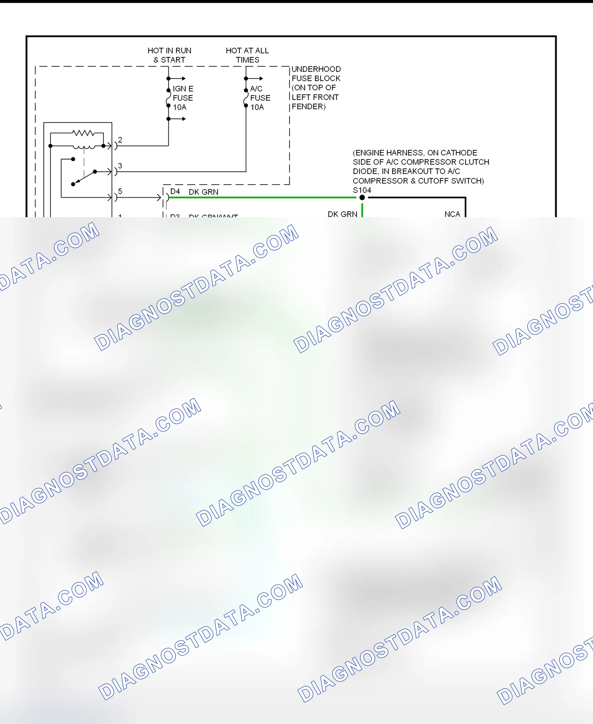 Scheme 4: A/C Compressor Clutch Control Circuit Wiring Diagram (Blazer, Bravada, Envoy & Jimmy - With Automatic A/C-Heater System)