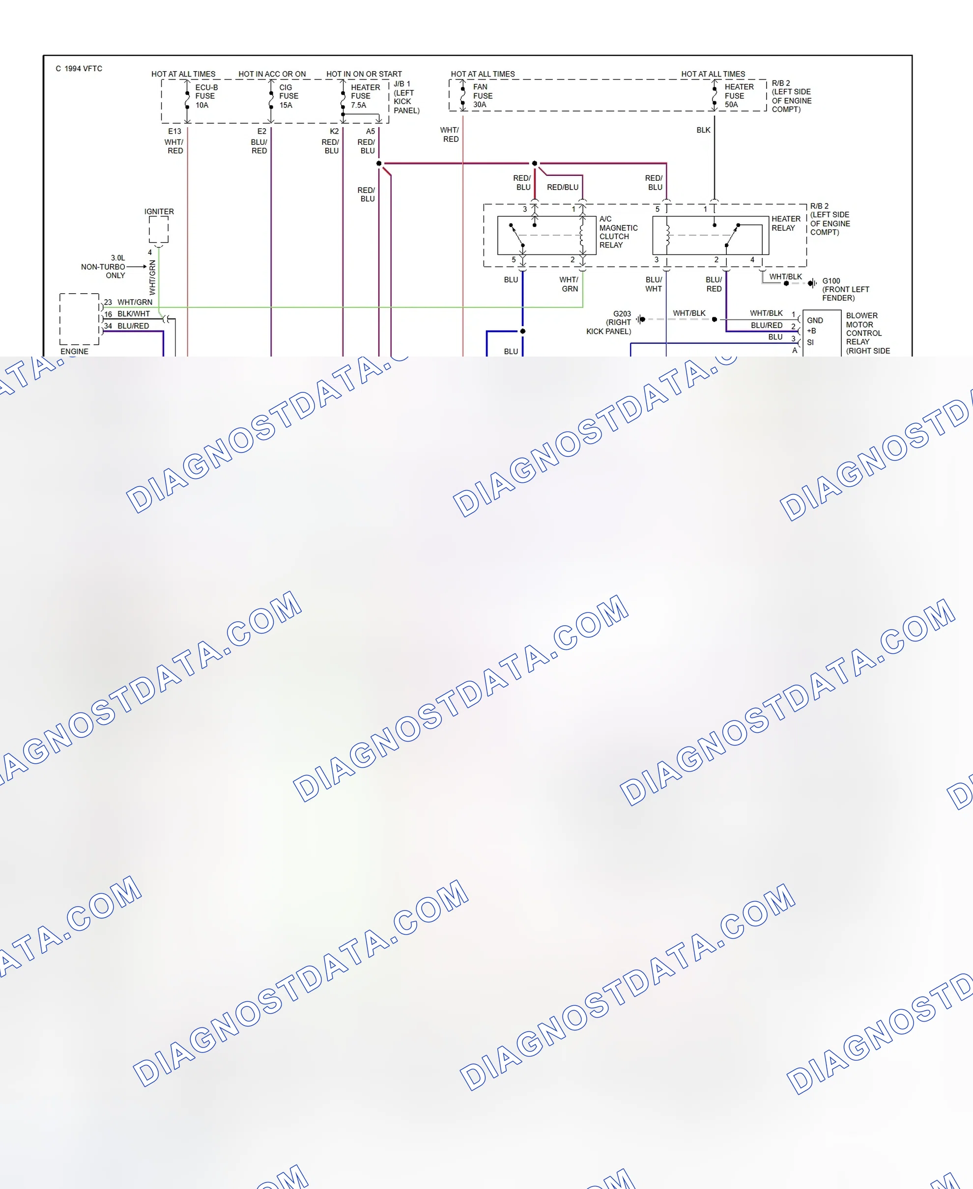 Scheme 2: Automatic A/C-Heater System Wiring Diagram (2 Of 2)