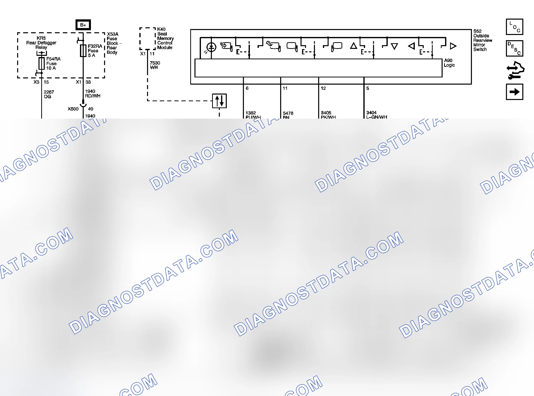 Scheme 2: Outside Rearview Mirror Schematics