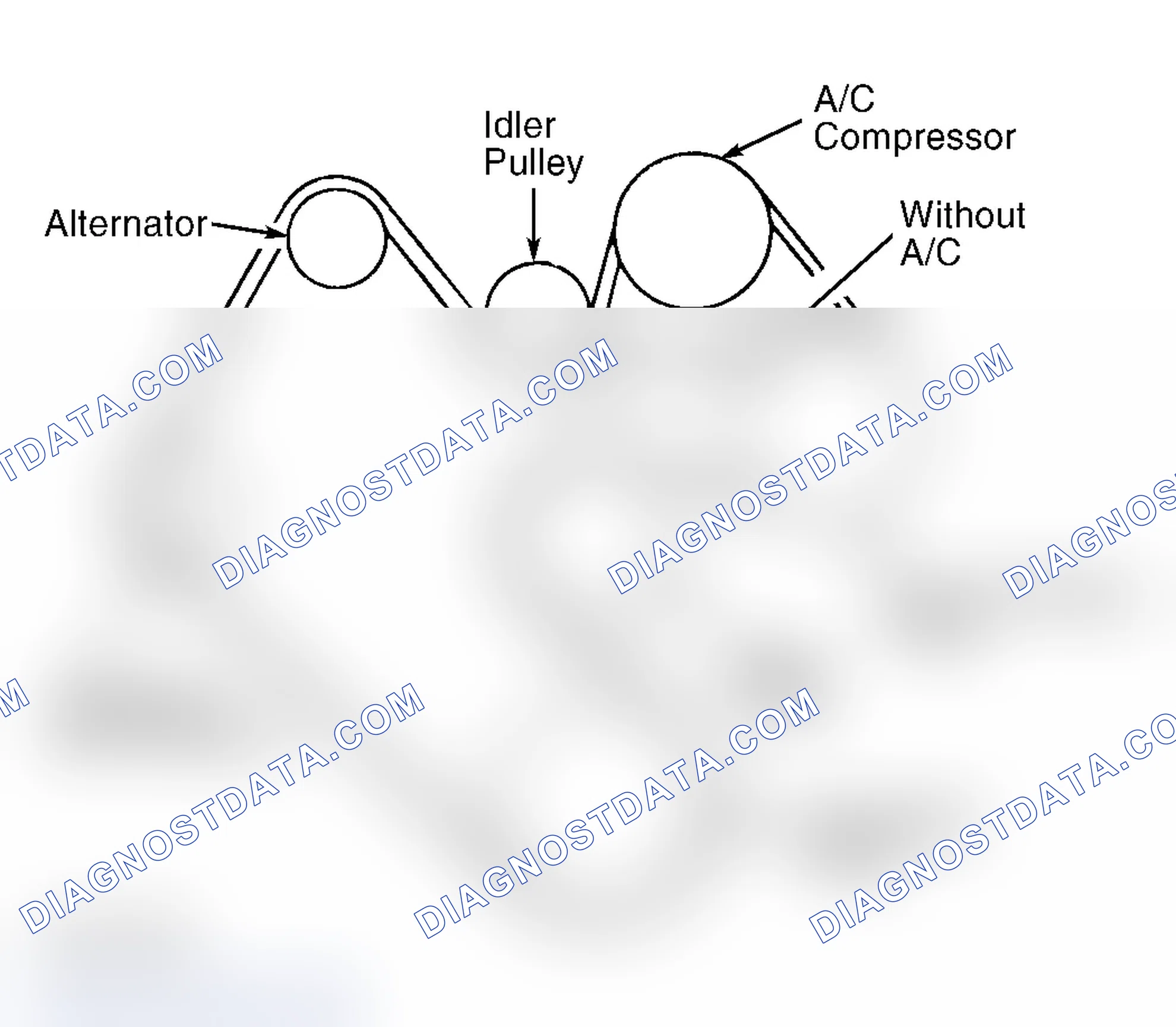 Scheme 13: DRIVE BELT ROUTING (3.9L, 5.2L & 5.9L GASOLINE - DAKOTA, DURANGO, RAM PICKUP & RAM VAN/WAGON)