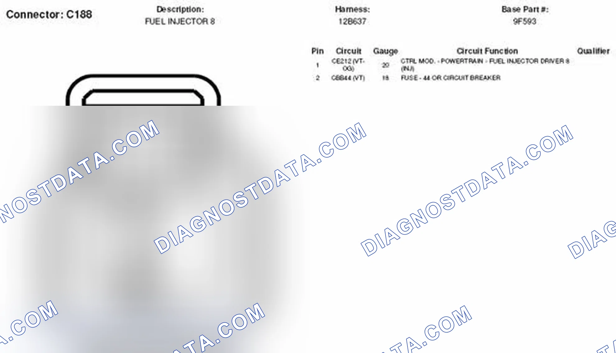 Scheme 66: Fuel Injector 8 Connector End View (C188)