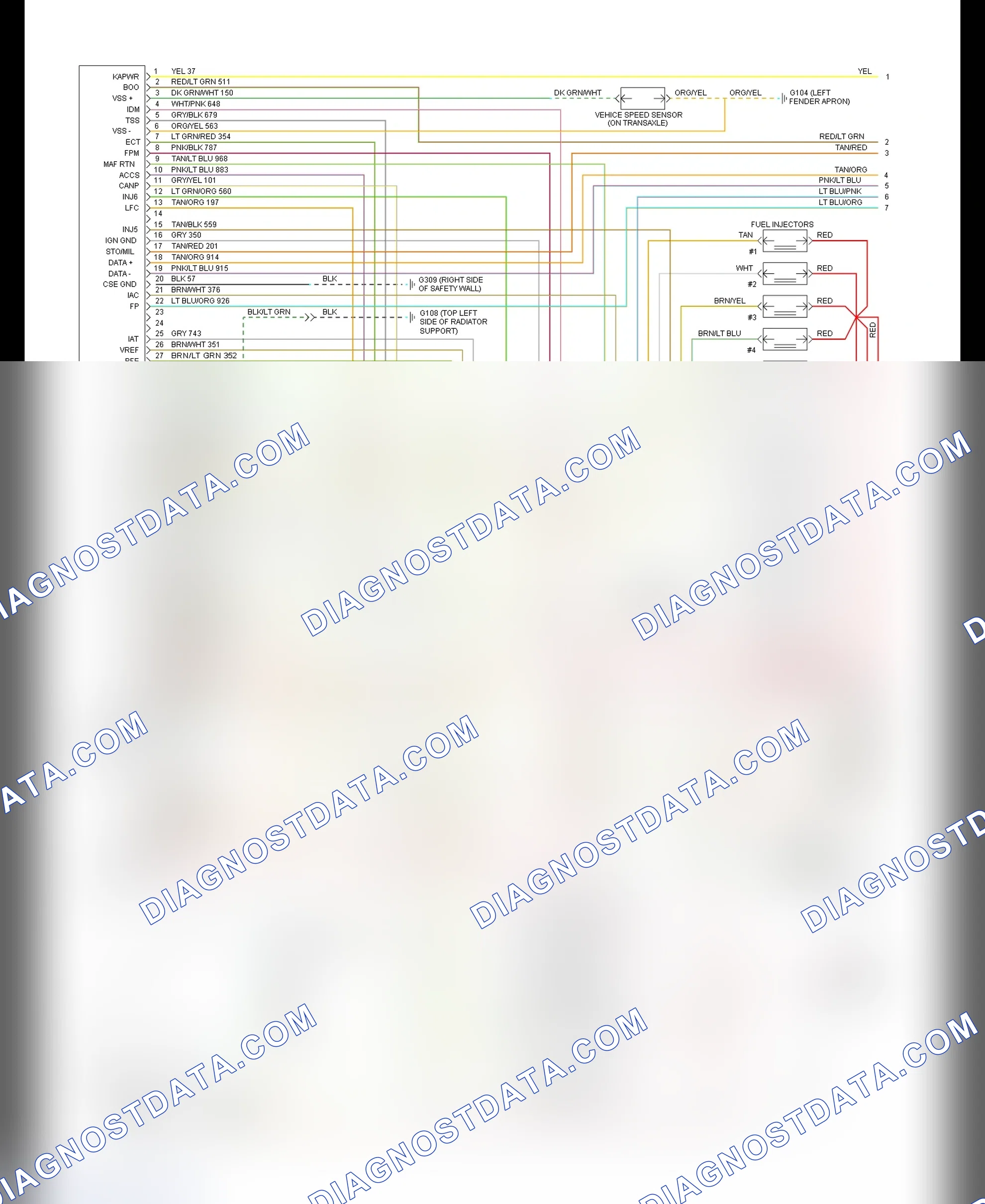 Scheme 52: EEC-IV Wiring Diagram (Sable 3.8L & Taurus 3.8L - 1 Of 2)