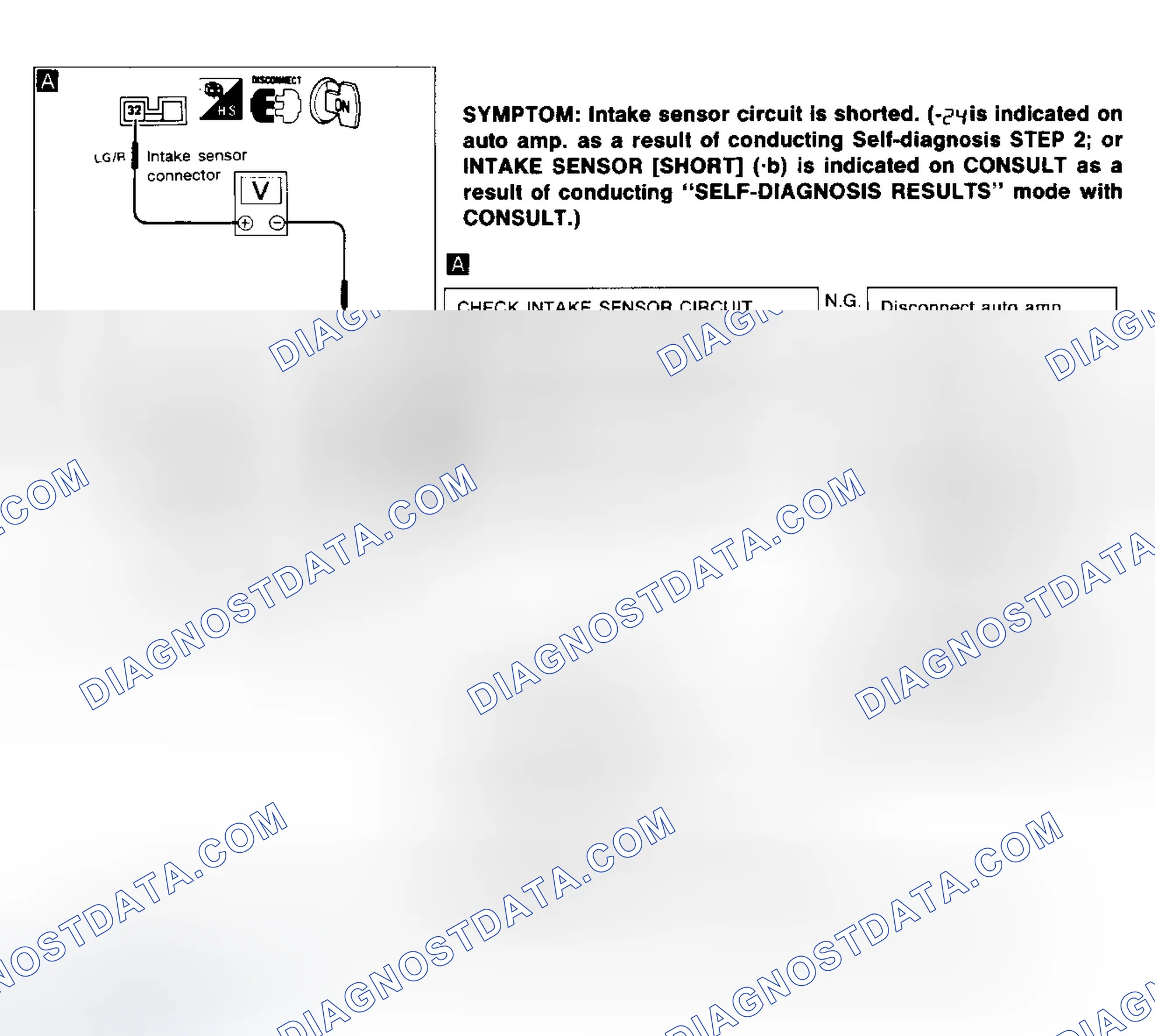 Scheme 24: Diagnostic Procedure 11 Intake Sensor Circuit Shorted