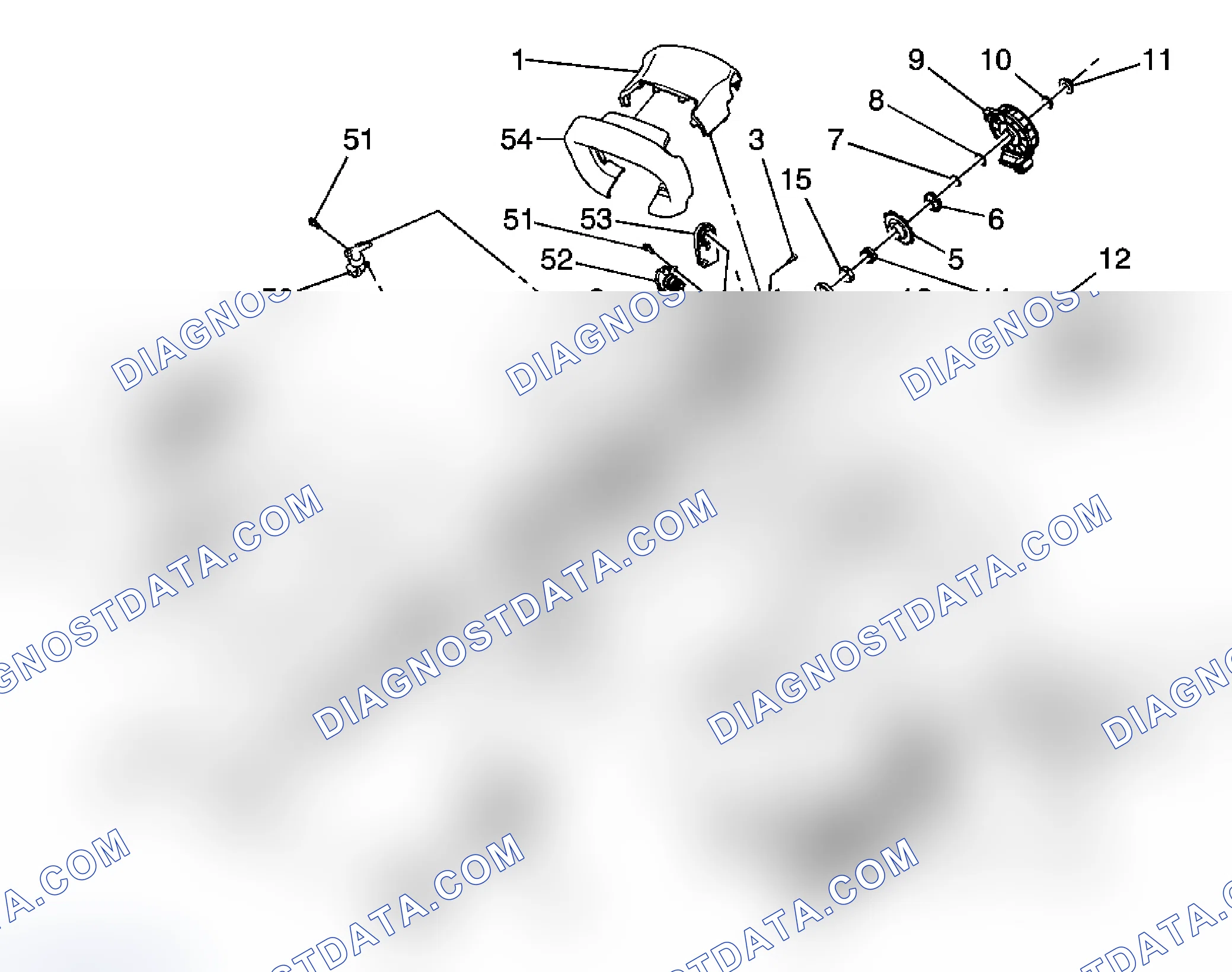 Scheme 6: Steering Column Disassembled View (Power Steering Column with AQ9)