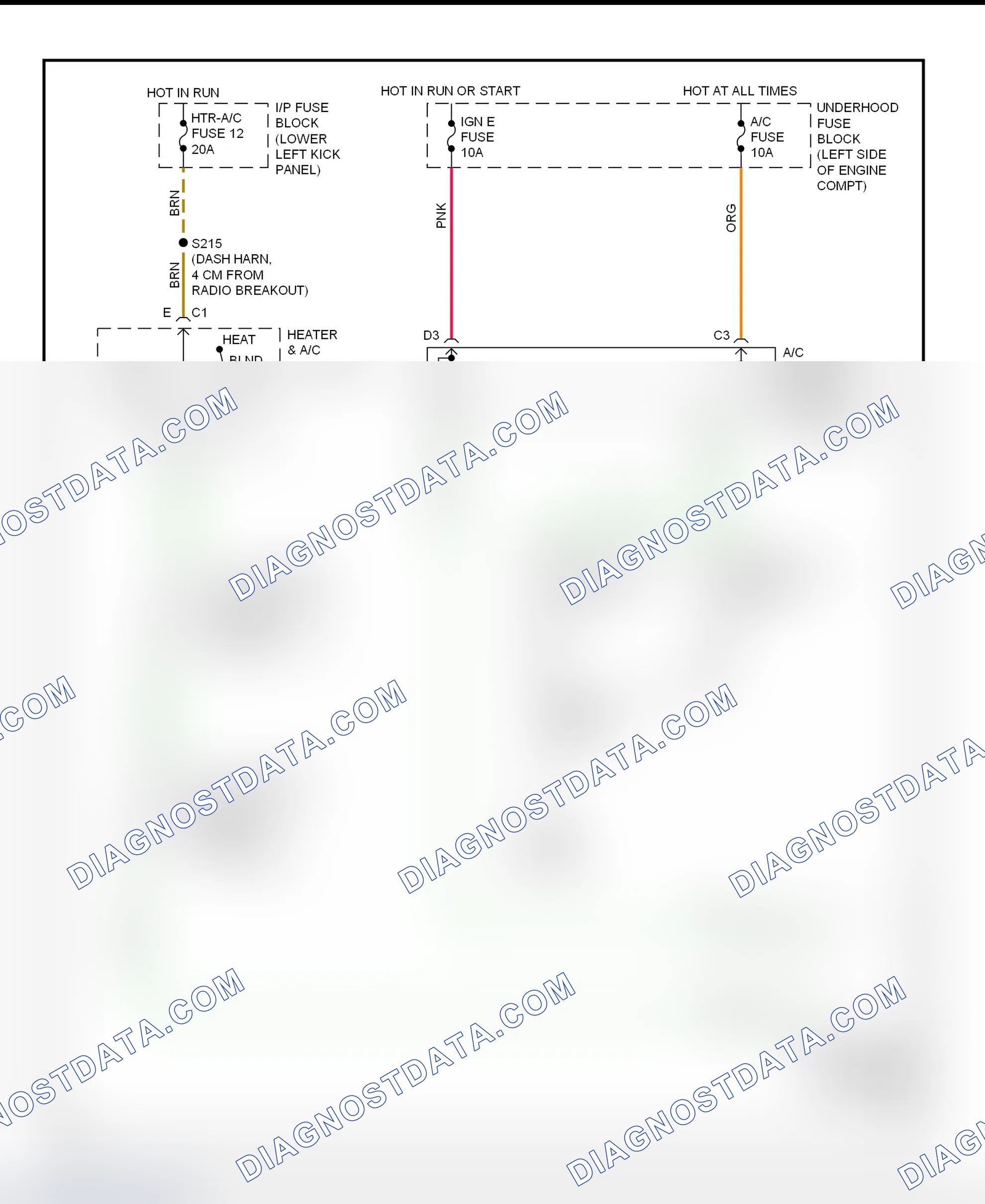 Scheme 26: A/C Compressor Clutch Control Circuit Wiring Diagram (2001 Express & Savana - Diesel Engine)