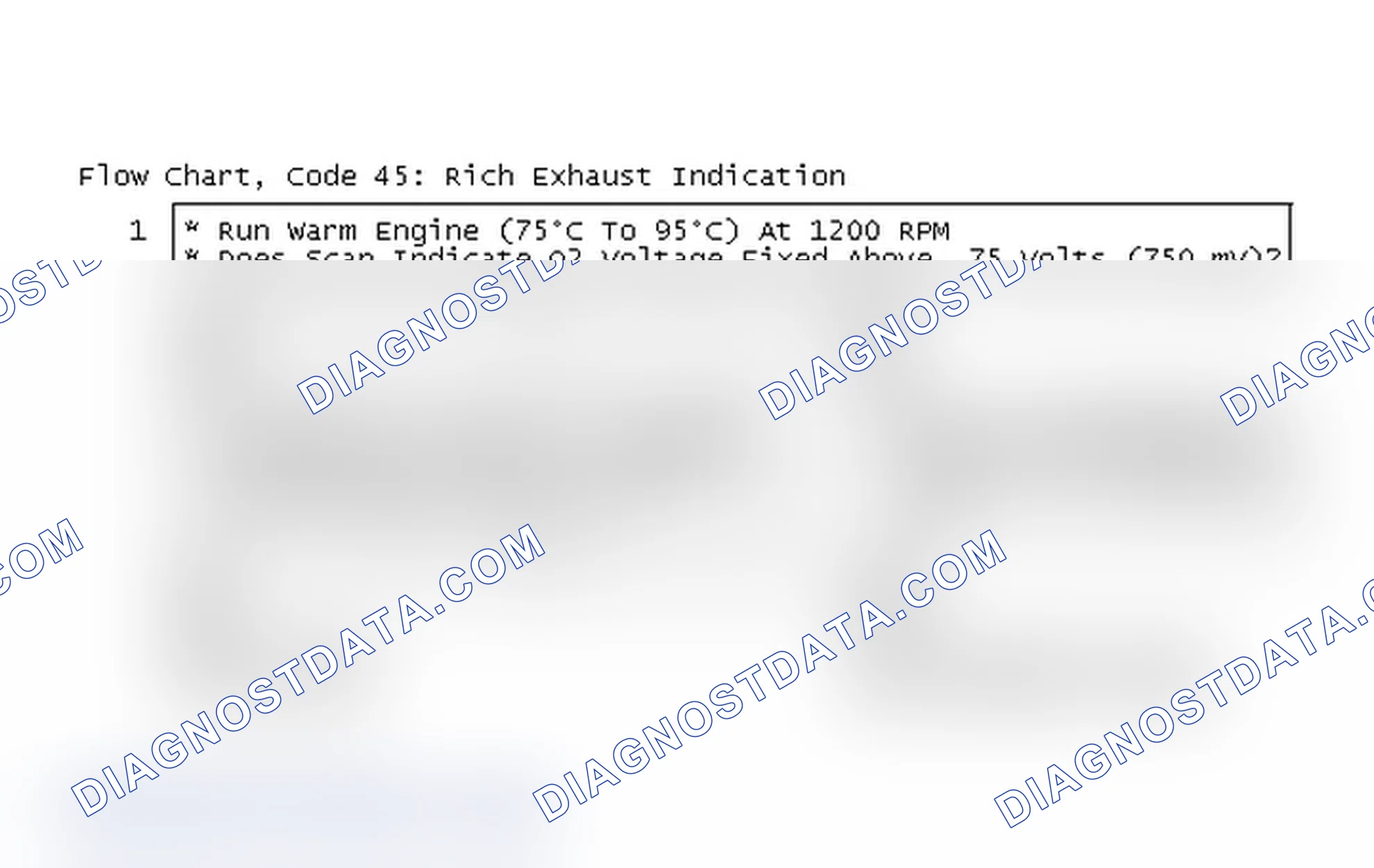 Scheme 219: Flow Chart, Code 45: Rich Exhaust Indication