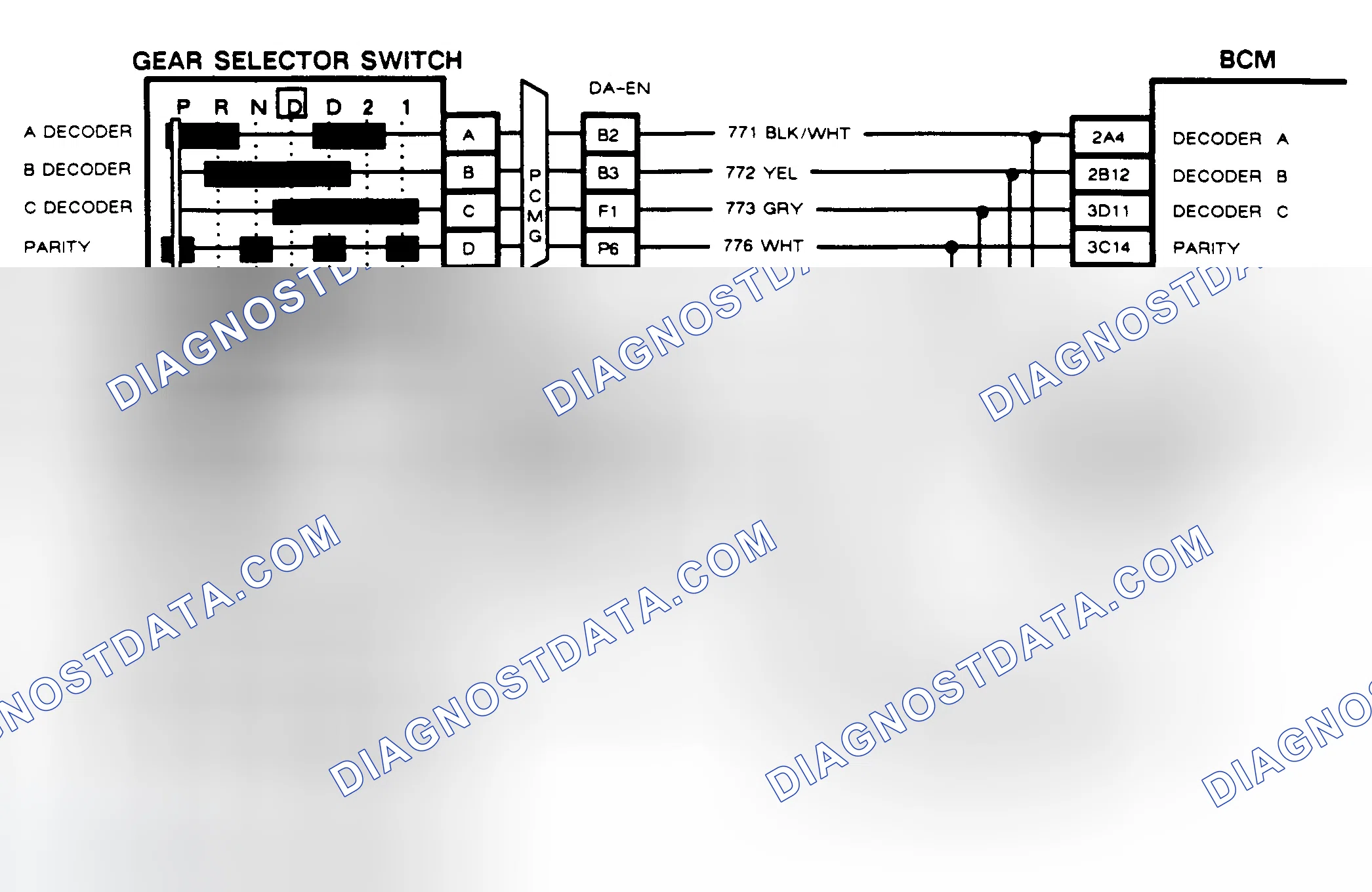 Scheme 397: CODE B127, GEAR SELECTOR SWITCH CIRCUIT