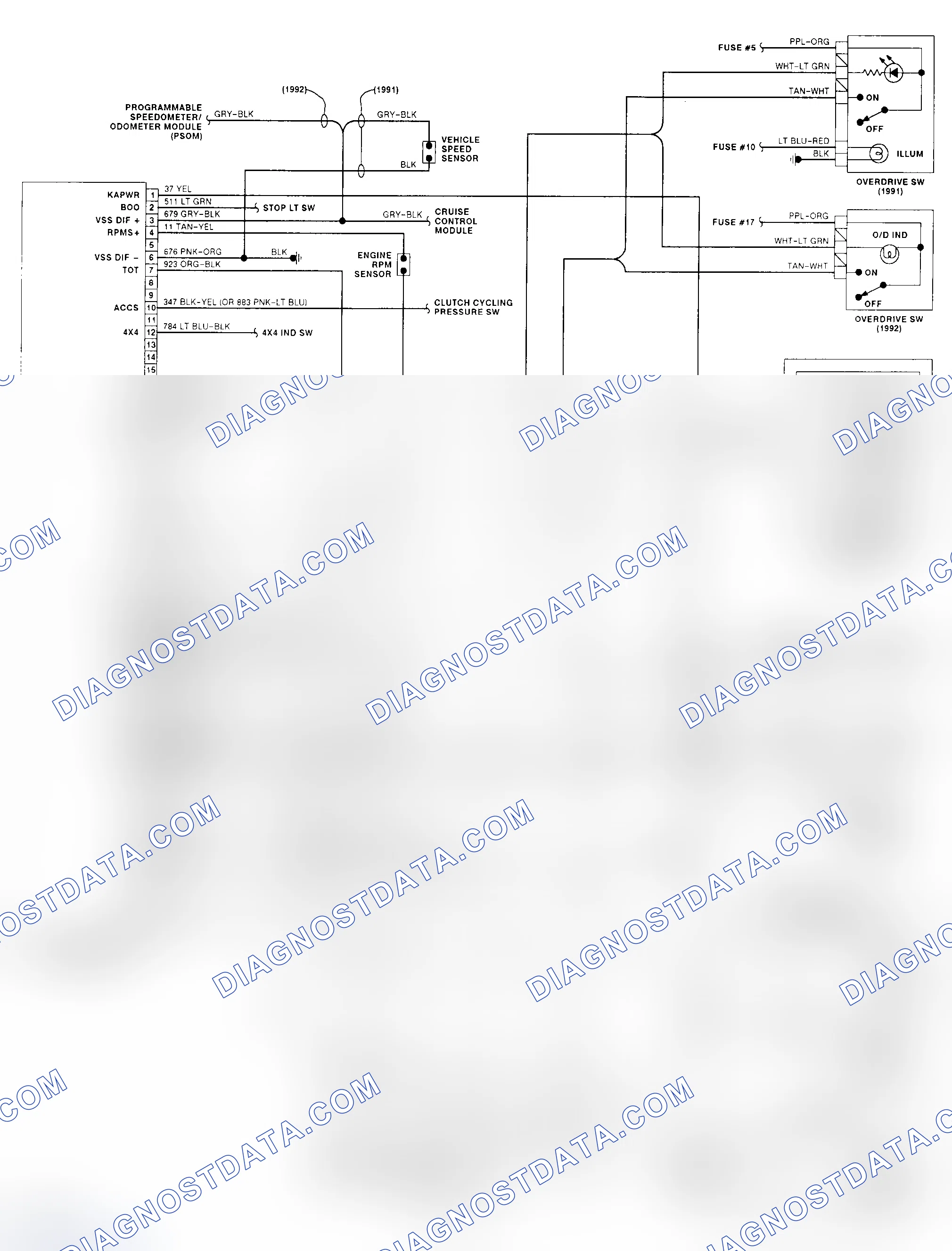 Scheme 148: E4OD Wiring Diagram (1991-92 Bronco & "F" Series - Diesel)