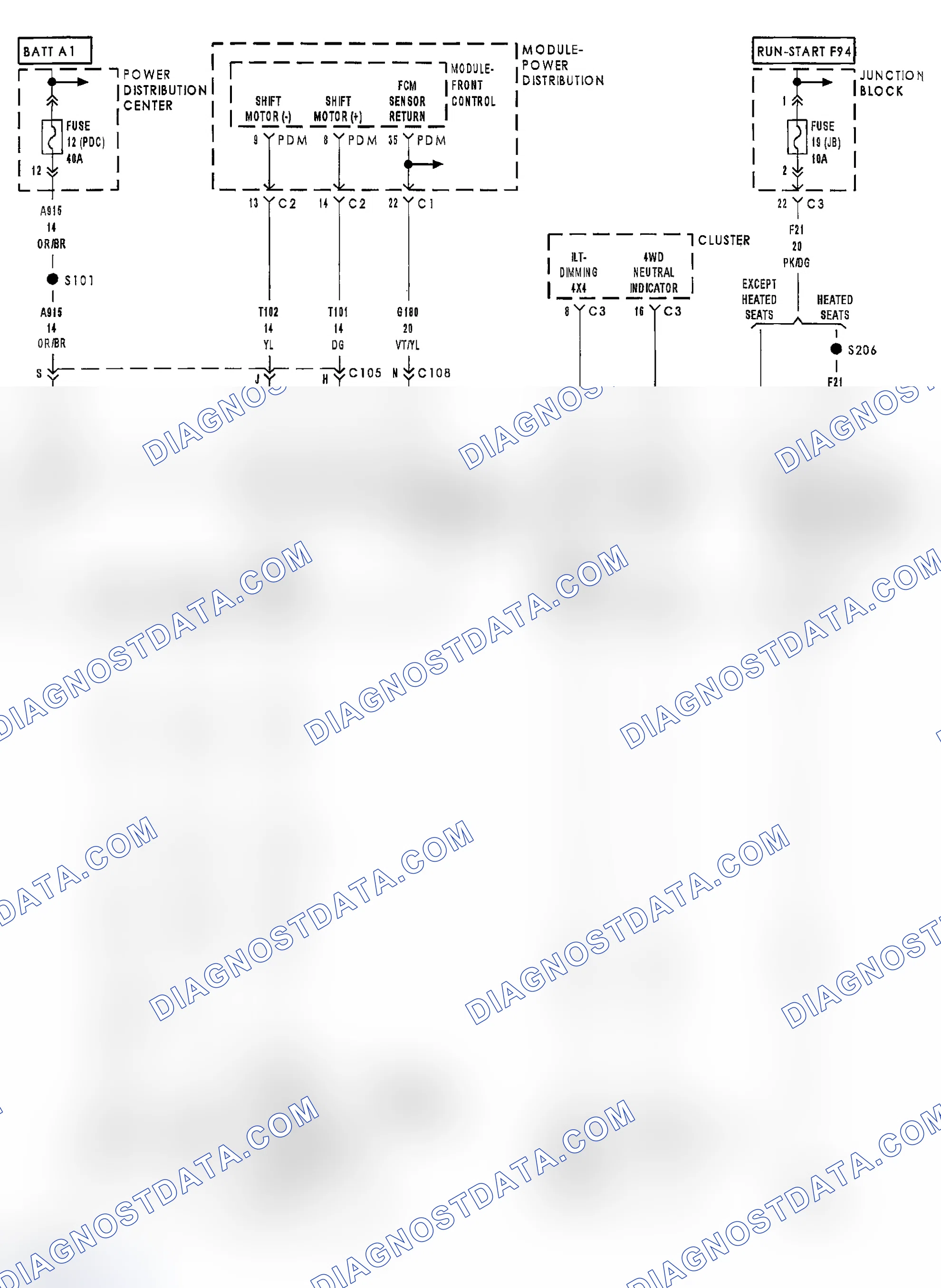 Scheme 5: C1408- TRANSFER CASE BRAKE CONTROL CIRCUIT HIGH