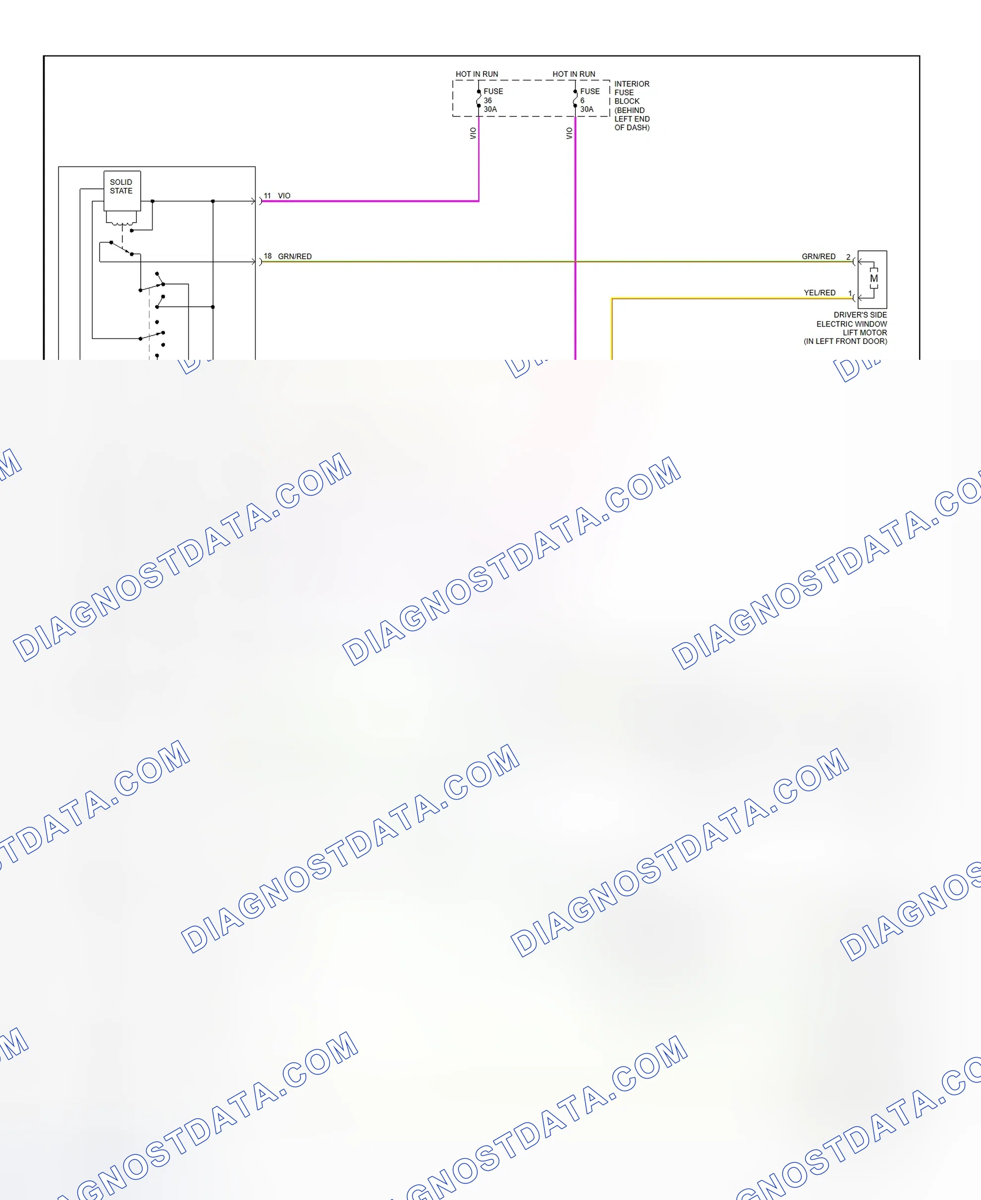 Scheme 8: Power Window System Wiring Diagram (1999 9-5)