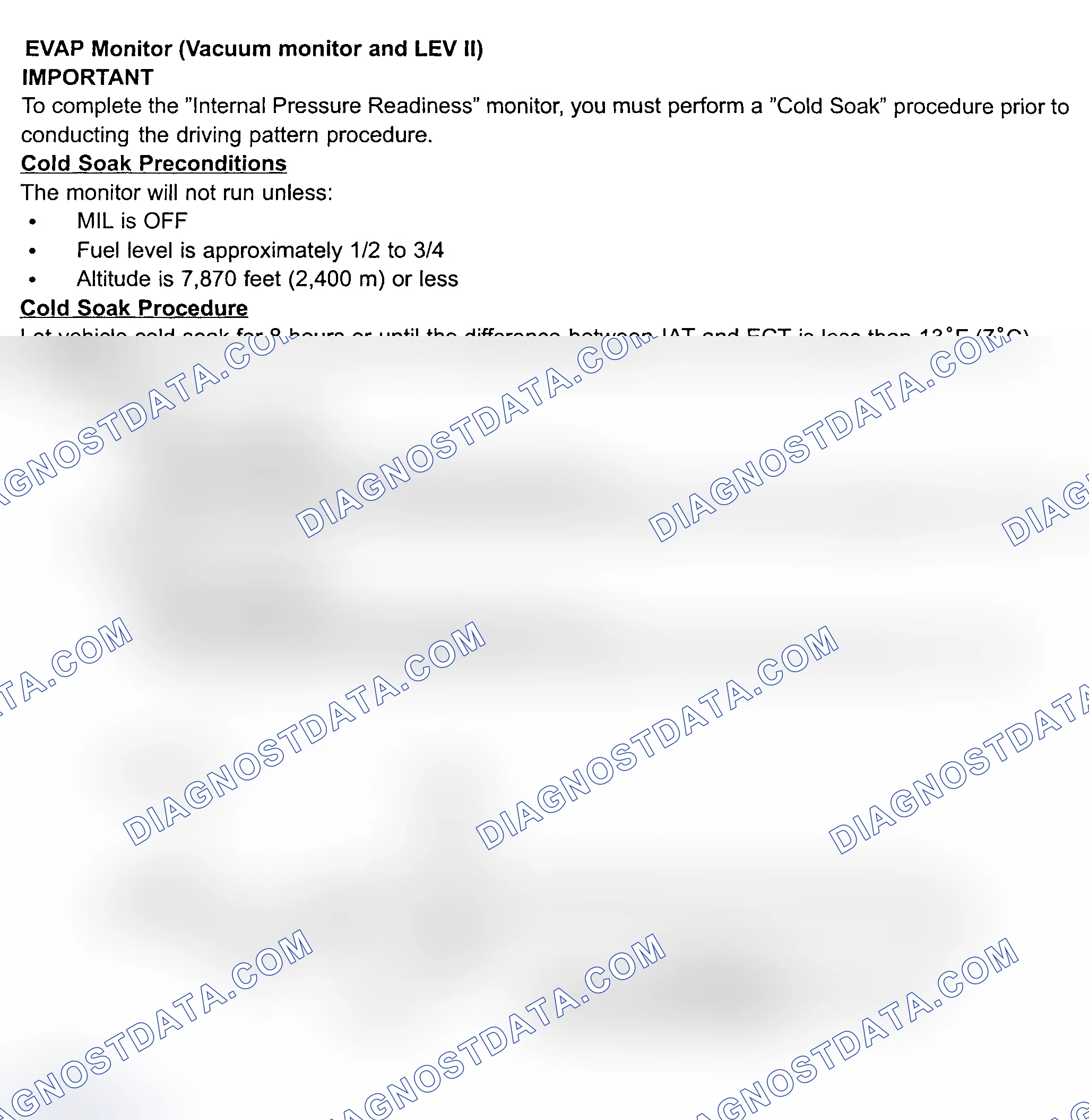Scheme 59: EVAP Monitor & Drive Cycle Pattern