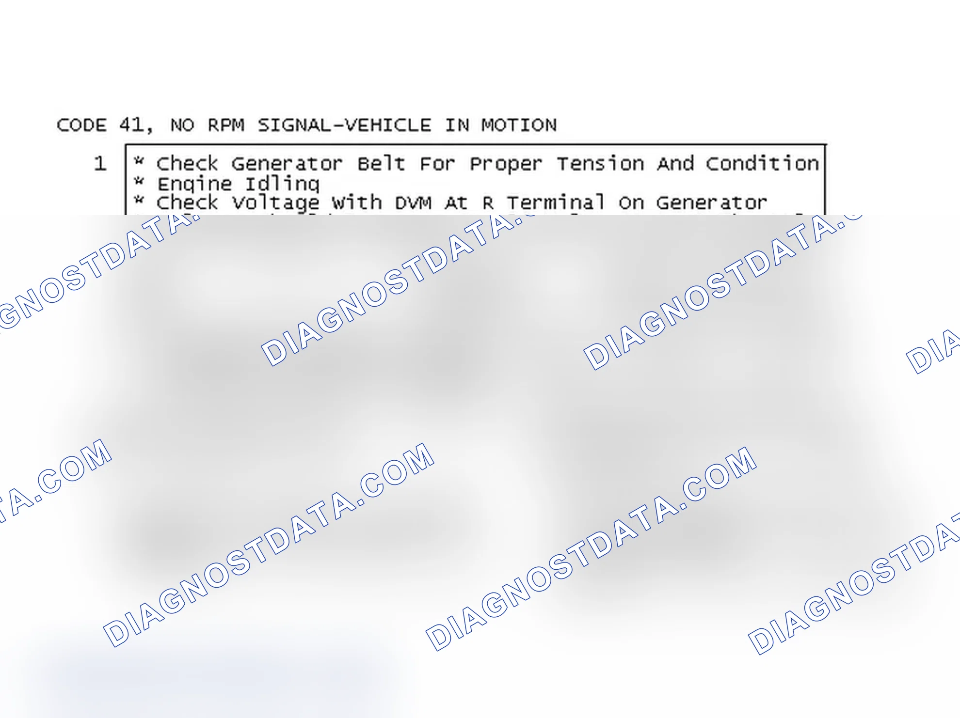 Scheme 420: Code 41, No RPM Signal-Vehicle In Motion