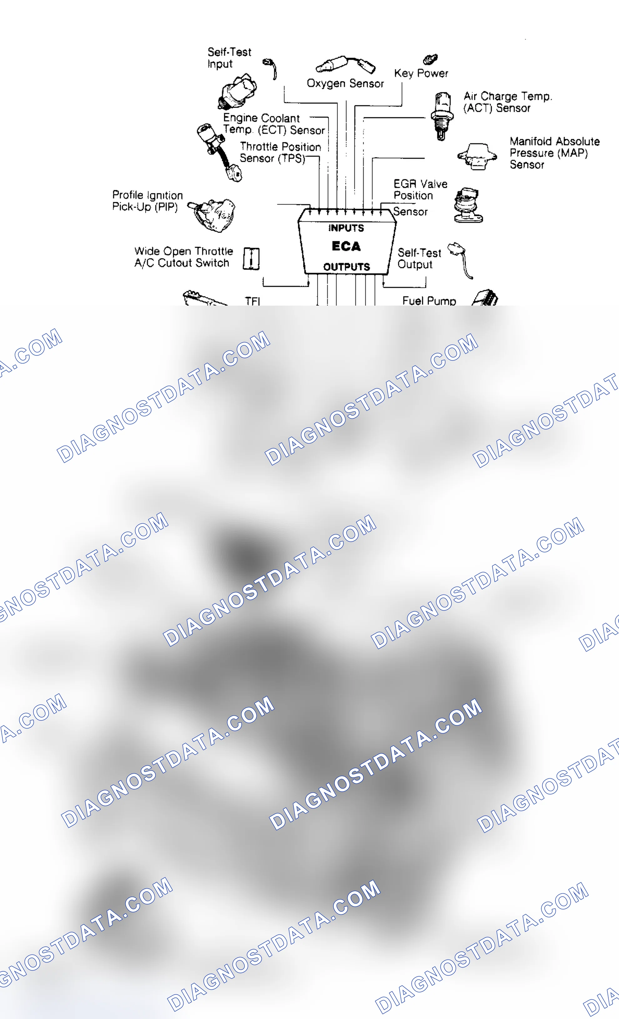 Scheme 71: 5.0L EEC-IV System Inputs/Outputs & Component Locations