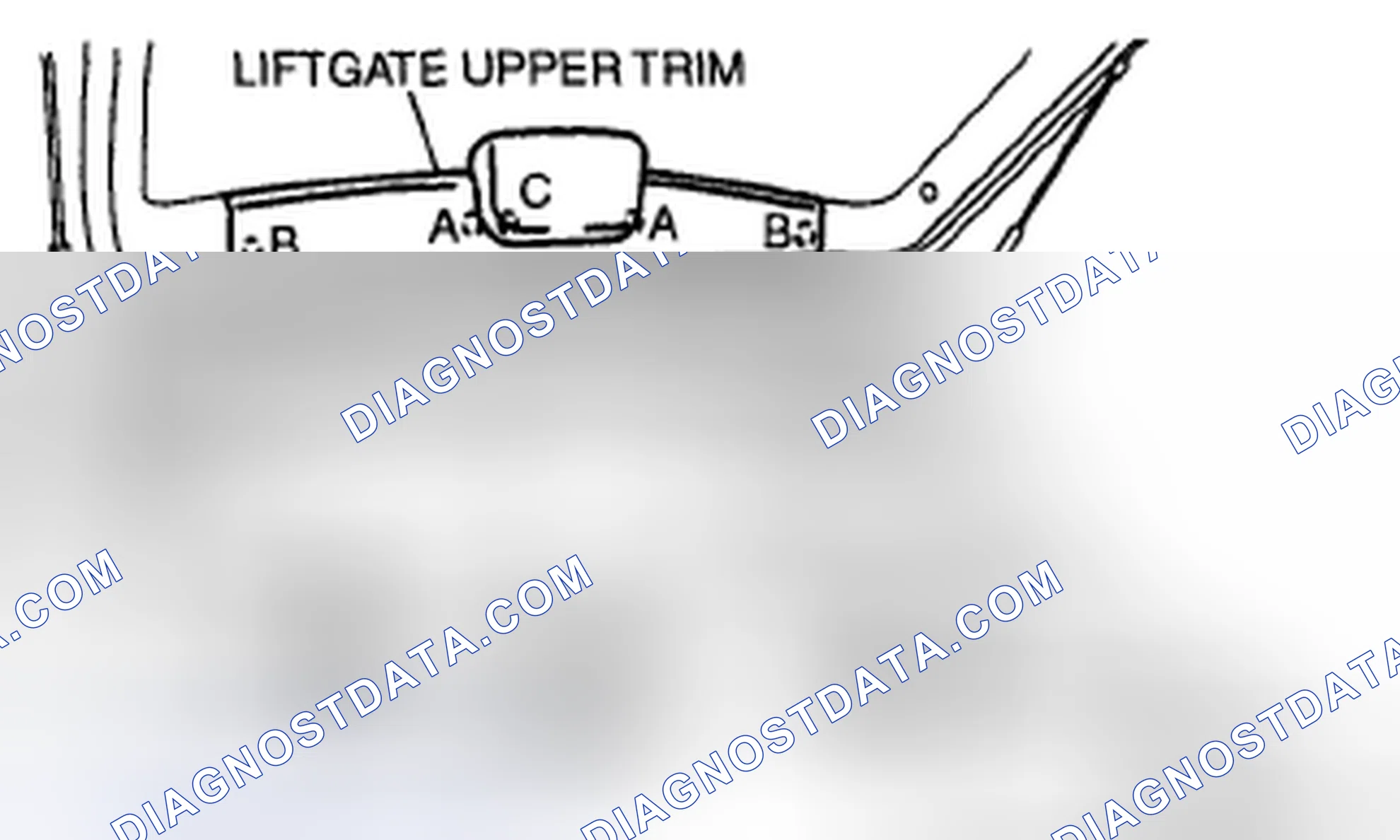 Scheme 53: LIFTGATE UPPER TRIM REMOVAL/INSTALLATION