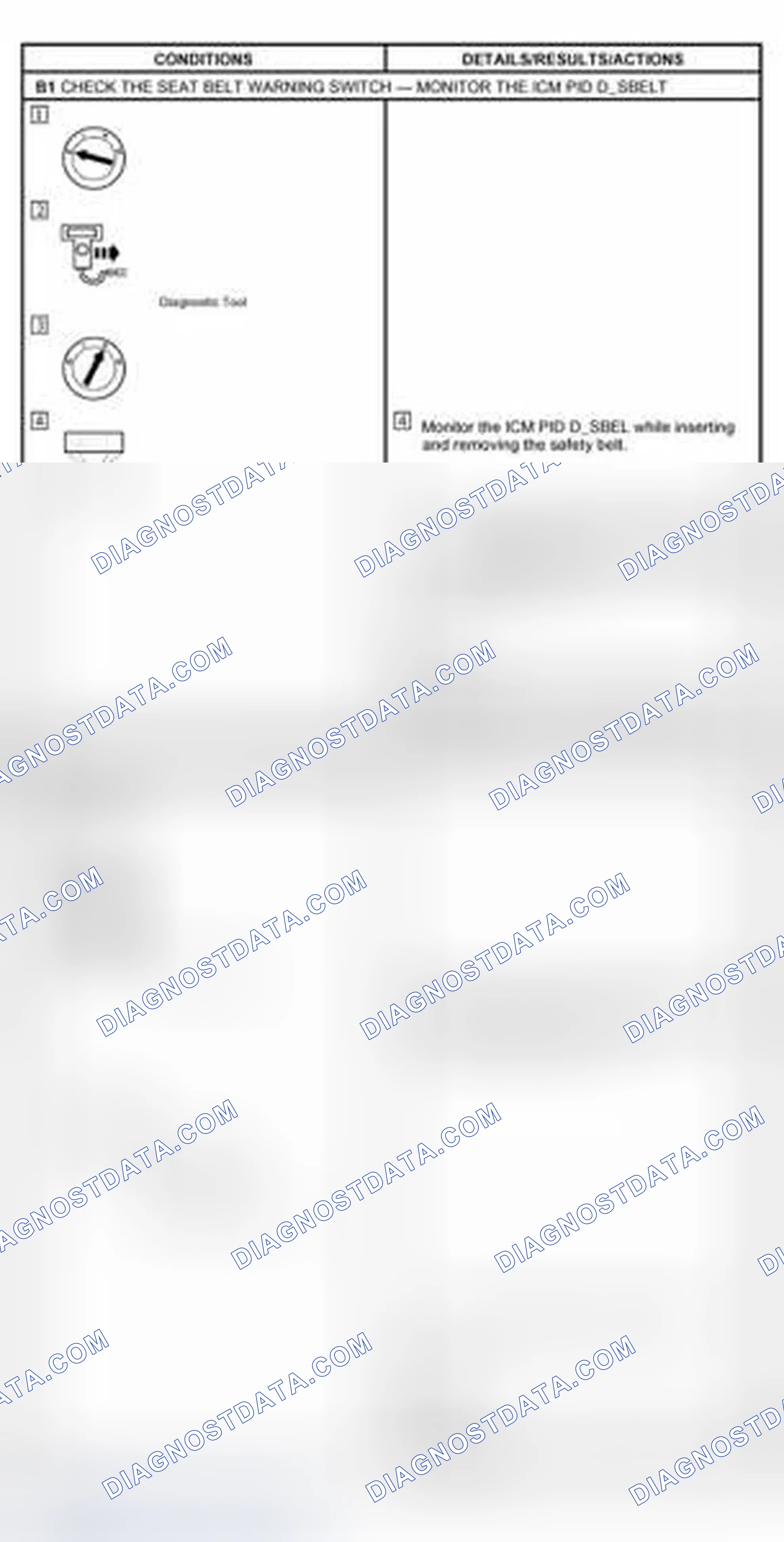 Scheme 3: PINPOINT TEST B: THE SAFETY BELT WARNING CHIME DOES NOT OPERATE CORRECTLY
