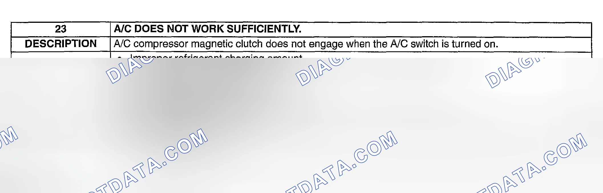 Scheme 498: NO. 23 A/C DOES NOT WORK SUFFICIENTLY