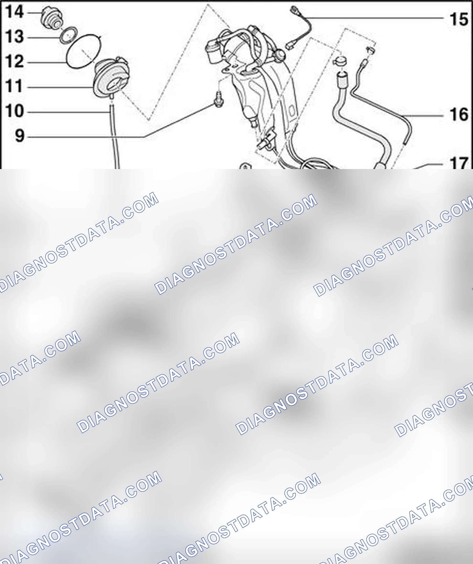 Scheme 516: Fuel tank with attachments, assembly overview