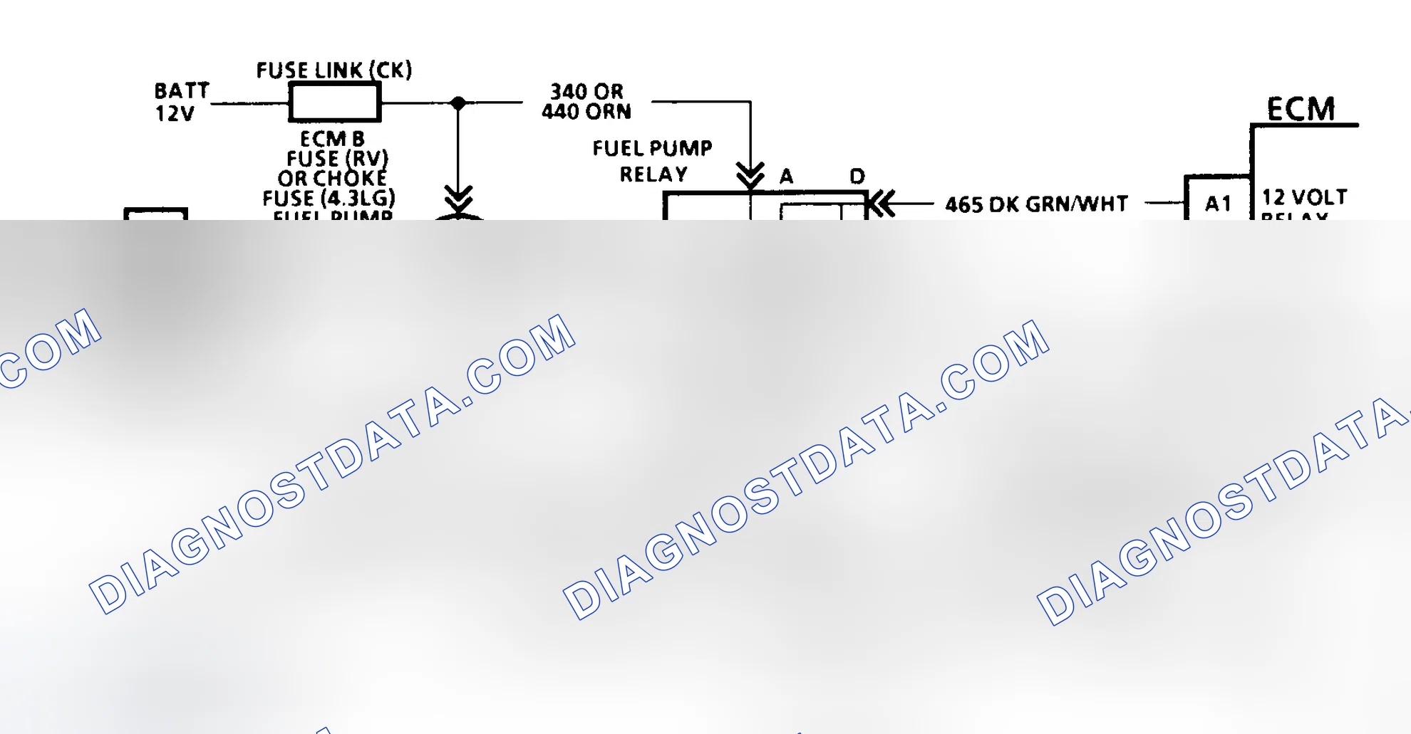 Scheme 139: Code 54 Schematic (C, K, R, V, G, & P Series W/O 4L80-E Trans) Fuel Pump Circuit