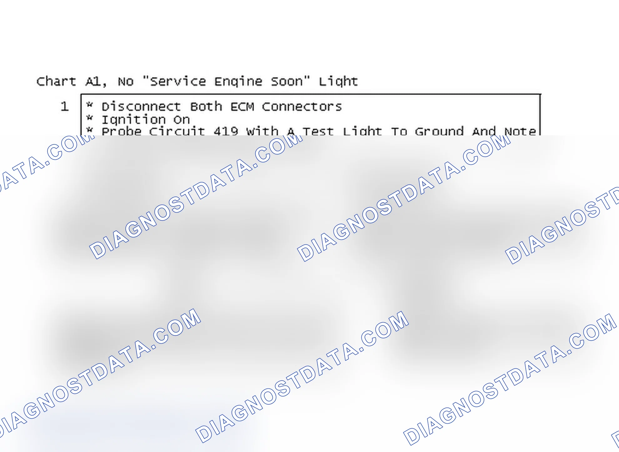 Scheme 72: Chart A1, No "Service Engine Soon" Light, Flow Chart