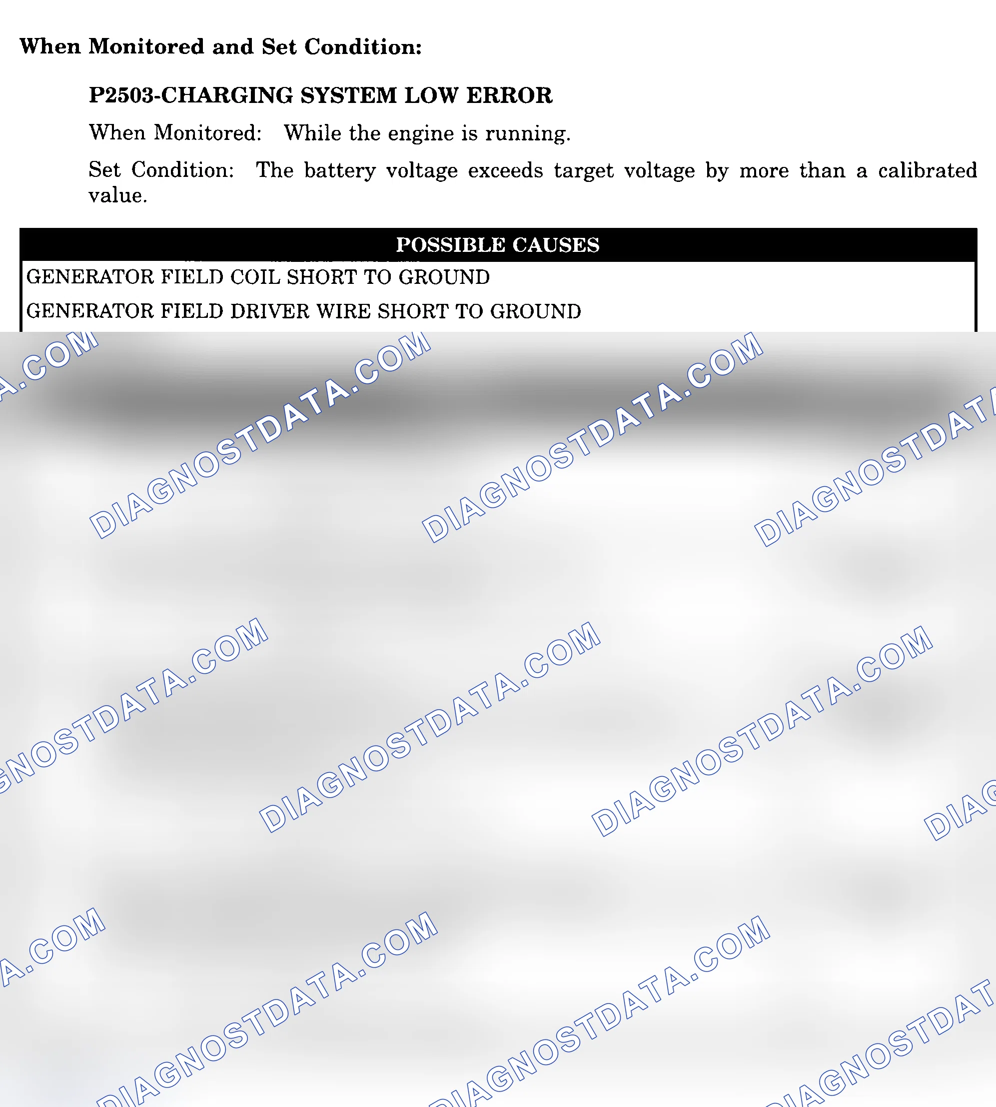Scheme 989: DTC P2503: CHARGING SYSTEM LOW ERROR