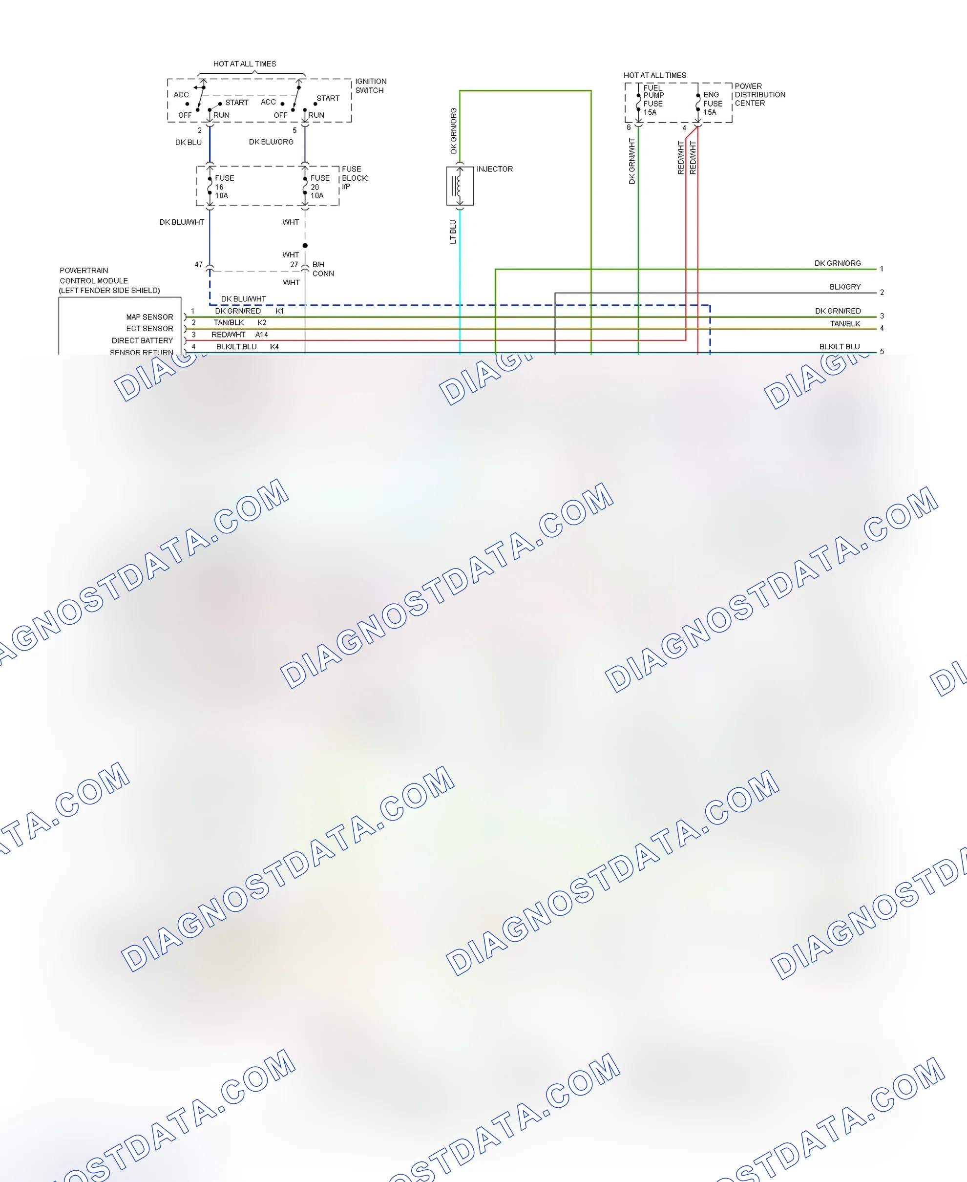 Scheme 51: Wiring Diagram (Caravan & Voyager - 2.5L - 1 Of 2)
