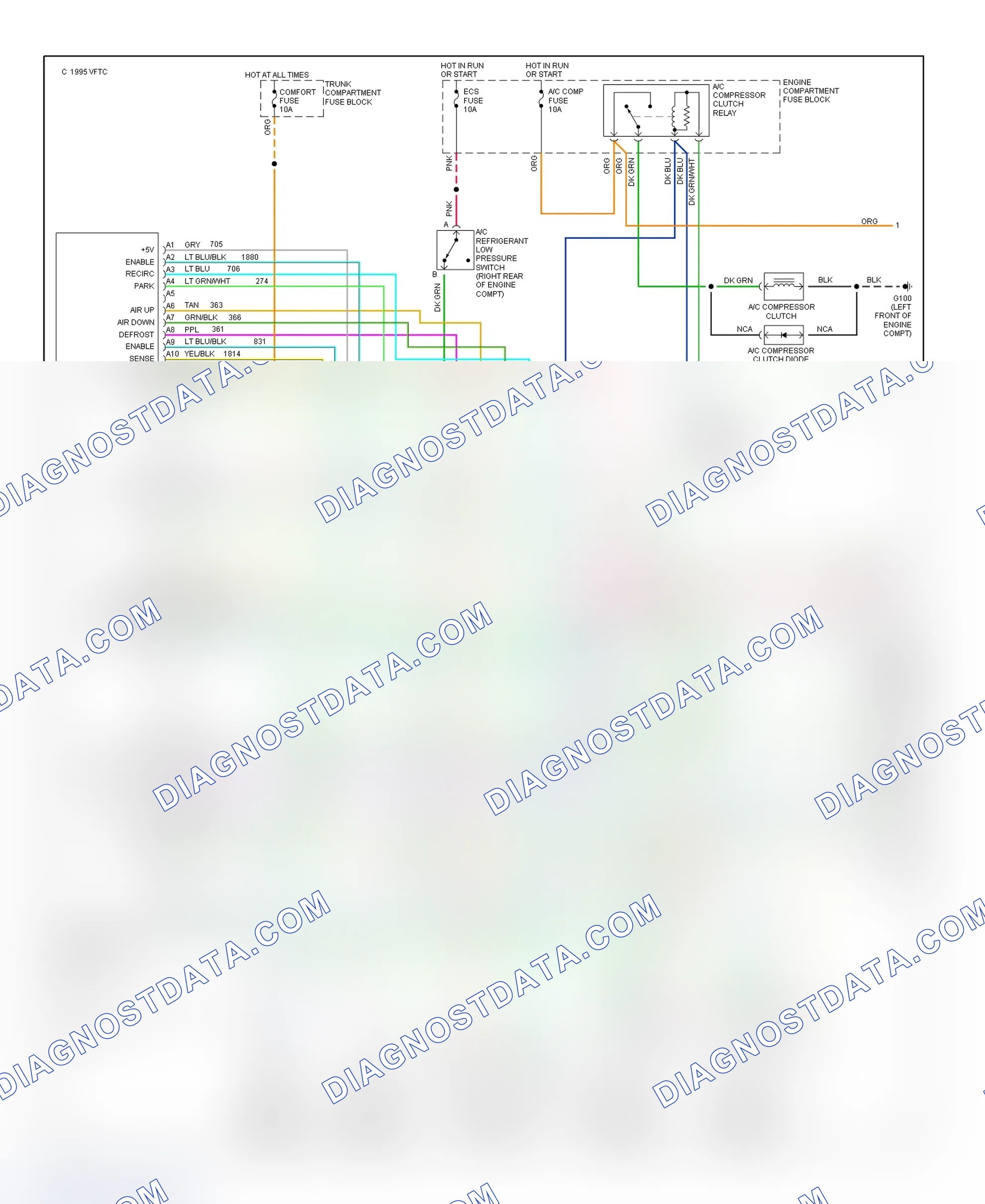 Scheme 43: Automatic A/C-Heater System Wiring Diagram (1 Of 2)