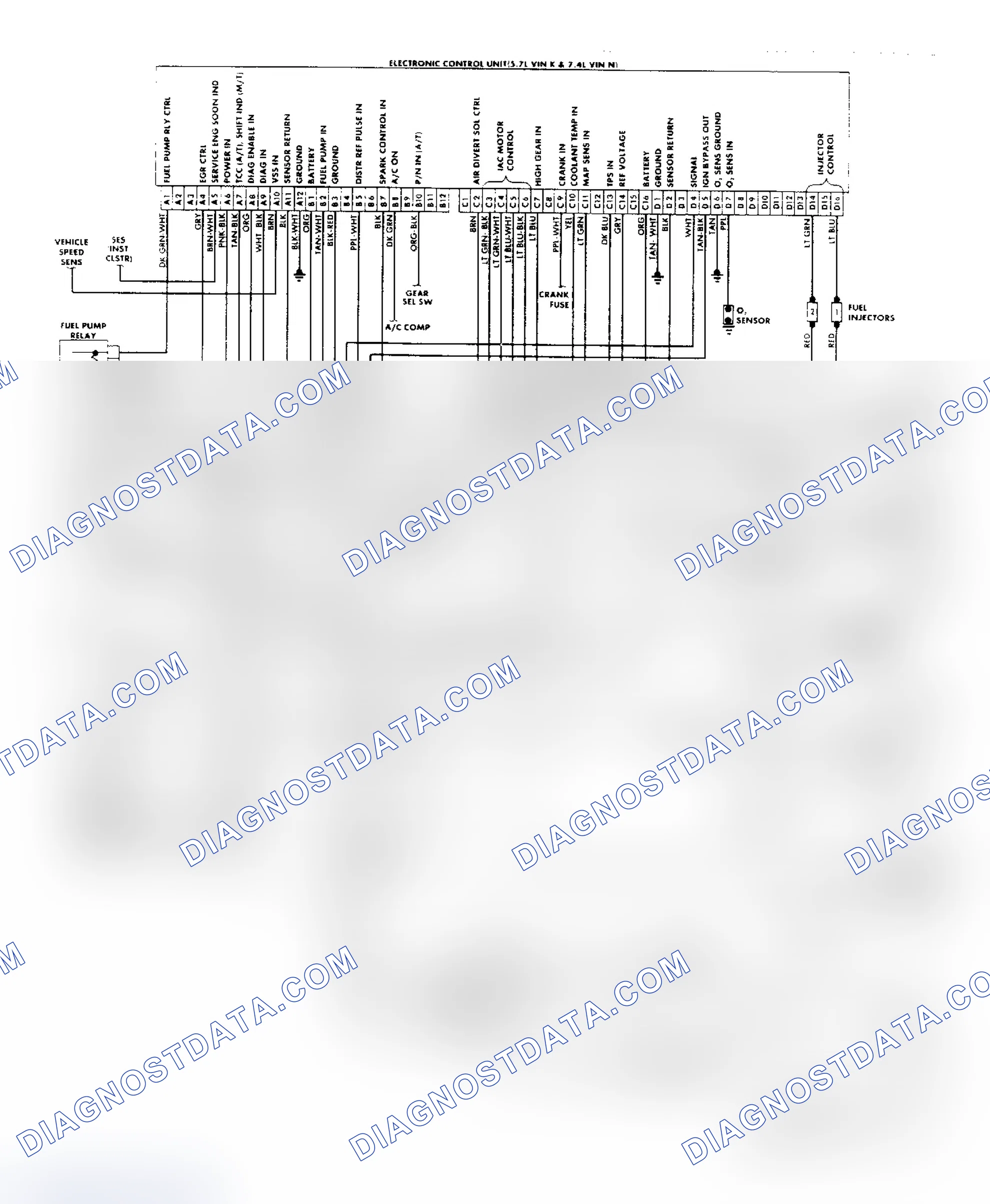 Scheme 183: "R/V" Series (5.7L & 7.4L) Wiring Diagram