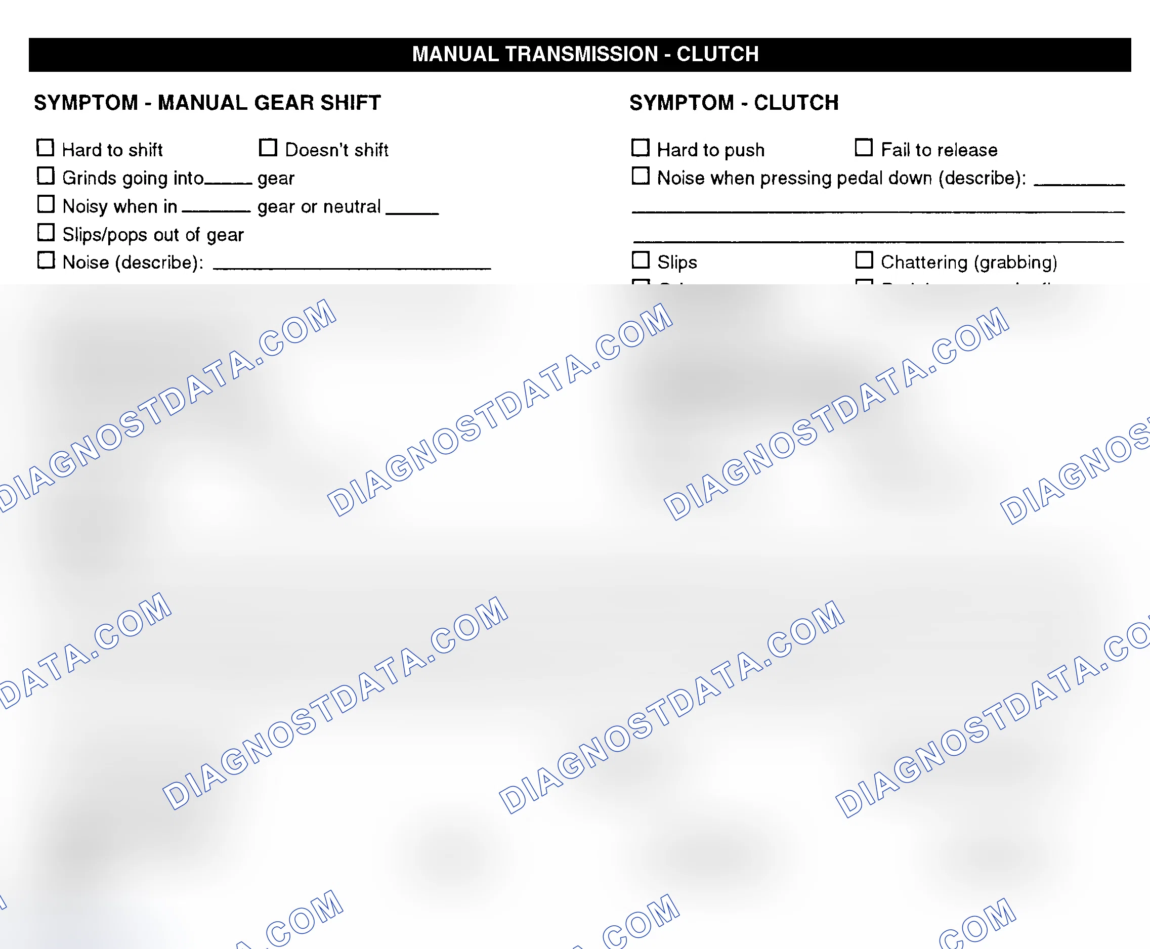 Scheme 10: Manual Transmission & Clutch