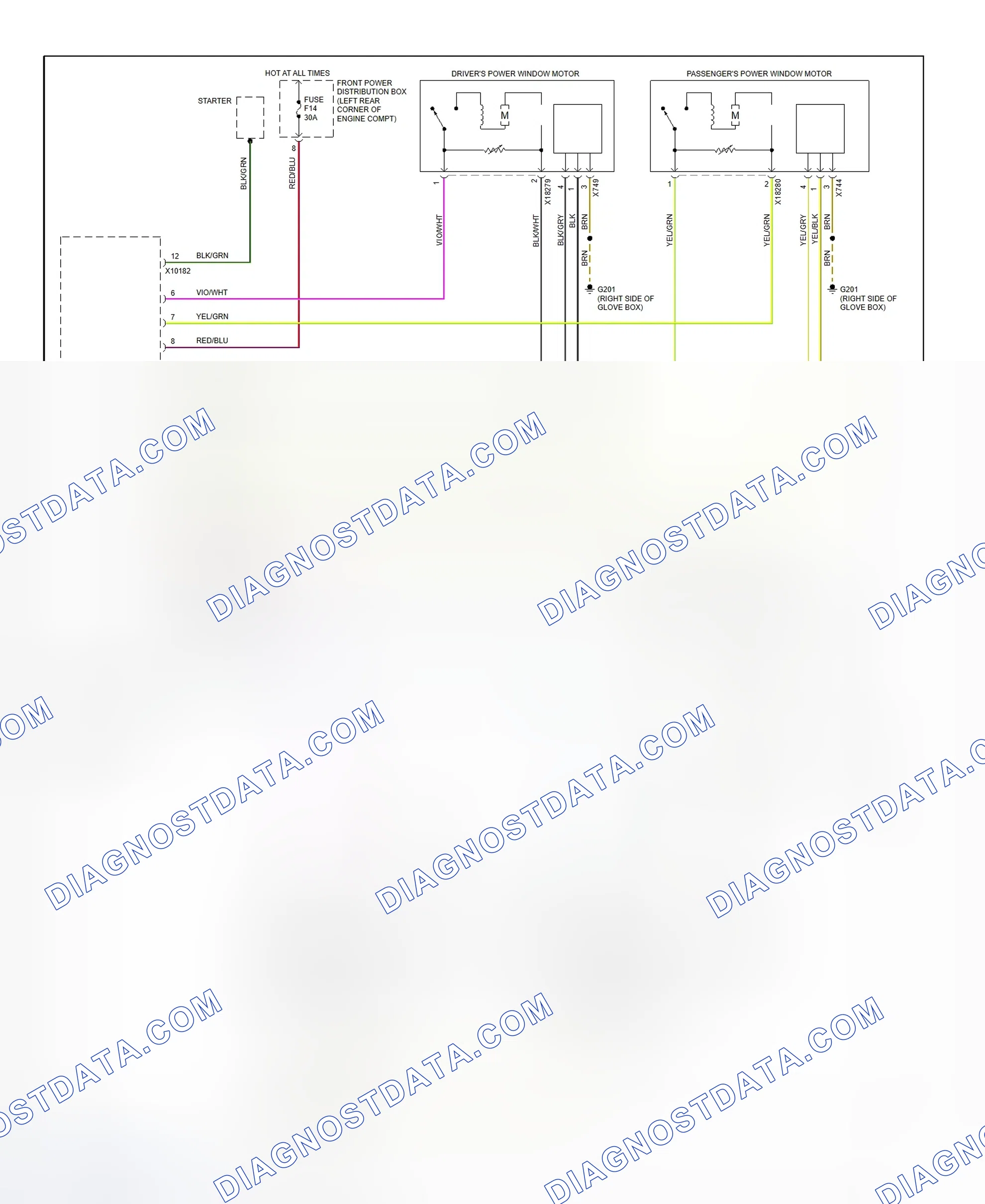 Scheme 4: Power Window Wiring Diagram (1999 318ti)