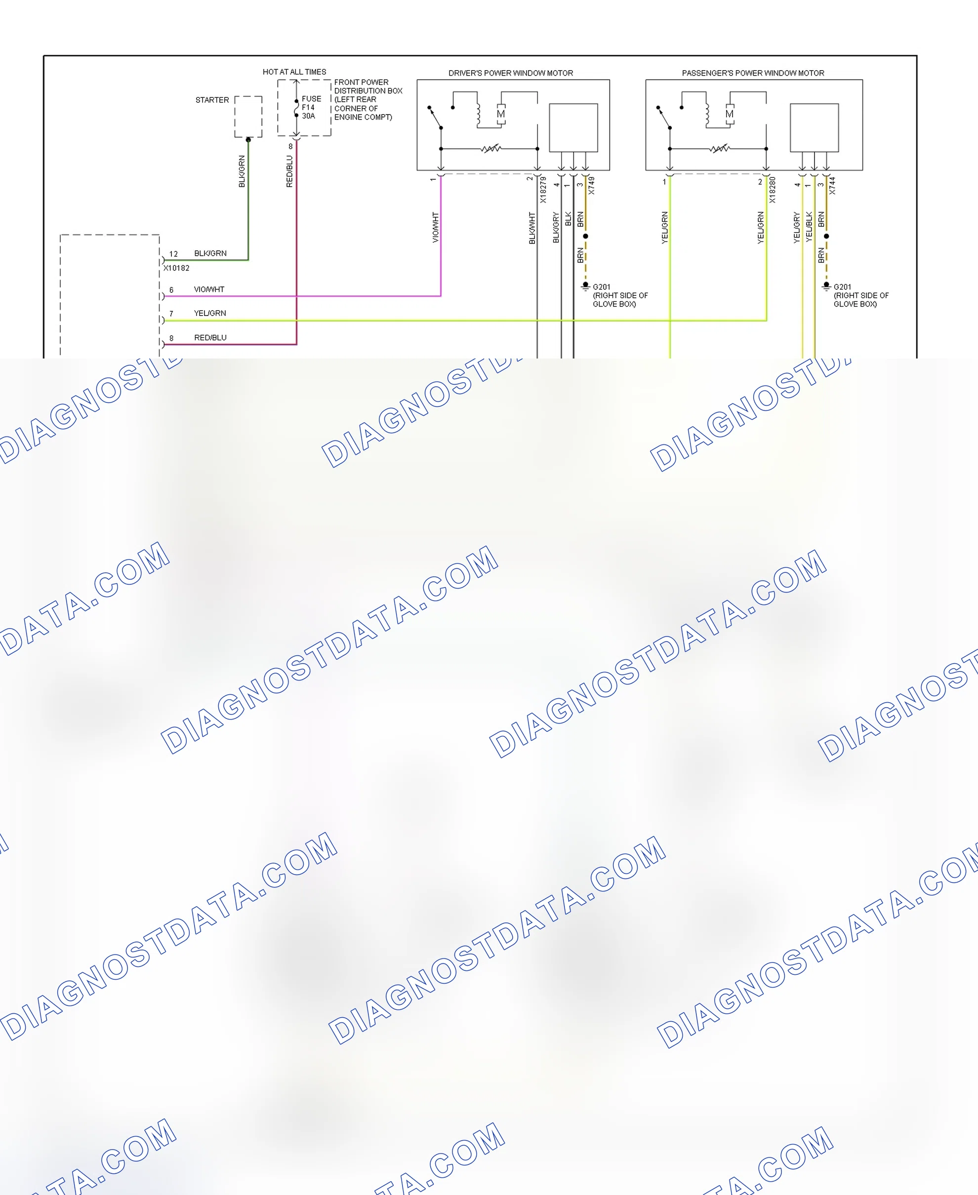 Scheme 11: Power Window Wiring Diagram (1998 318ti)