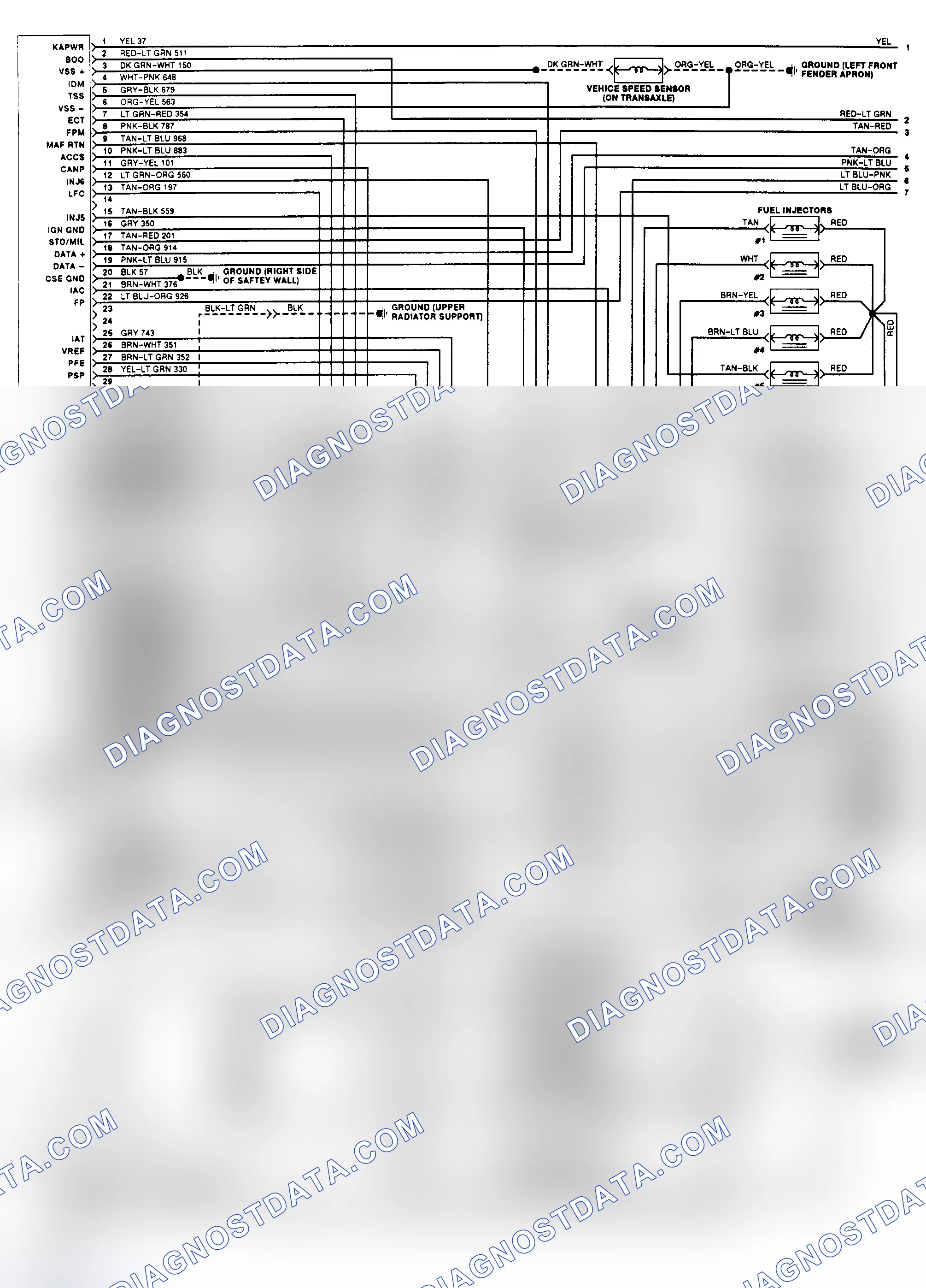 Scheme 146: EEC-IV Wiring Diagram (Sable/Taurus 3.8L - 1 of 2)