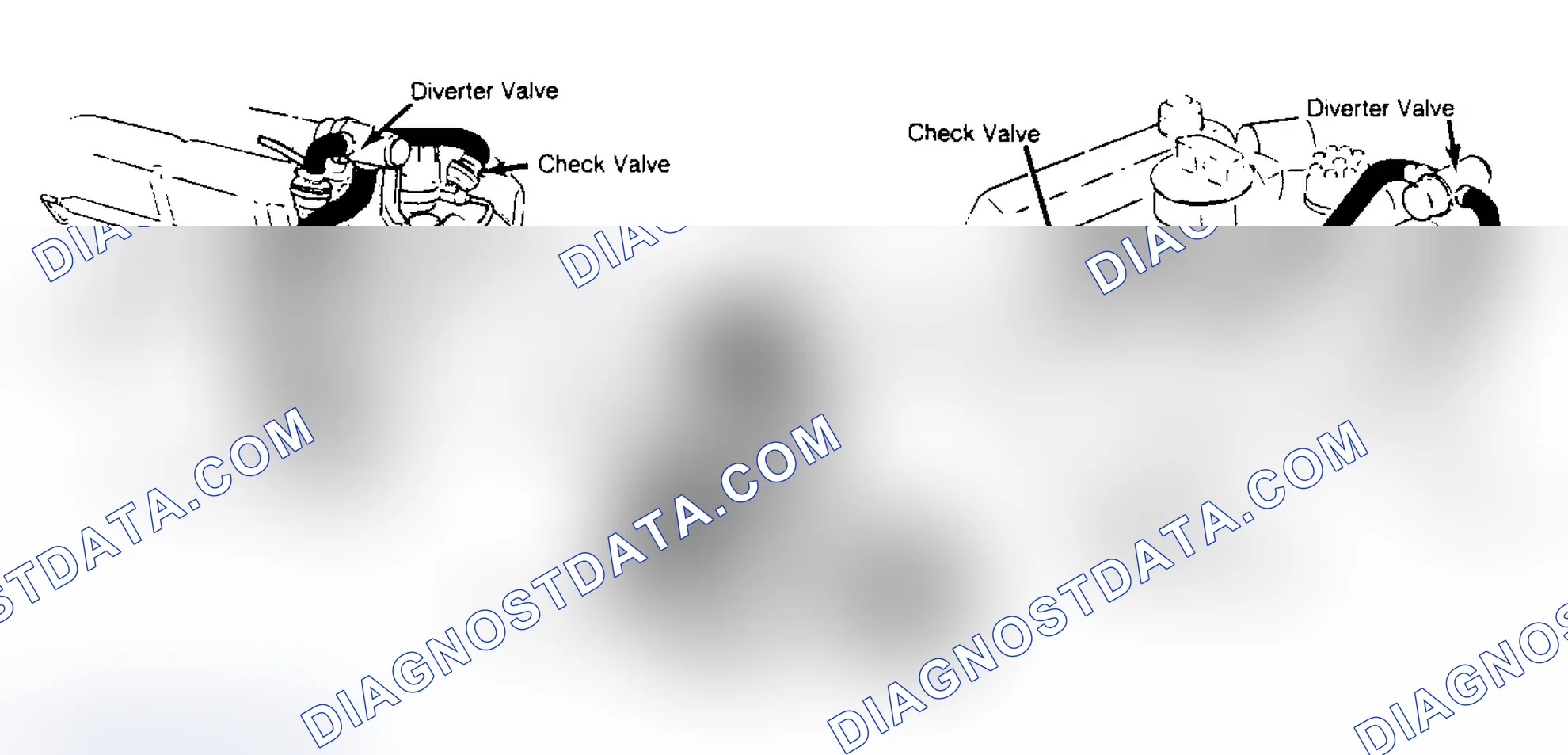 Fig. 3: Three Different Types of Air Injection Systems Used (V8 Engines) Air injection systems may vary according to equipment.