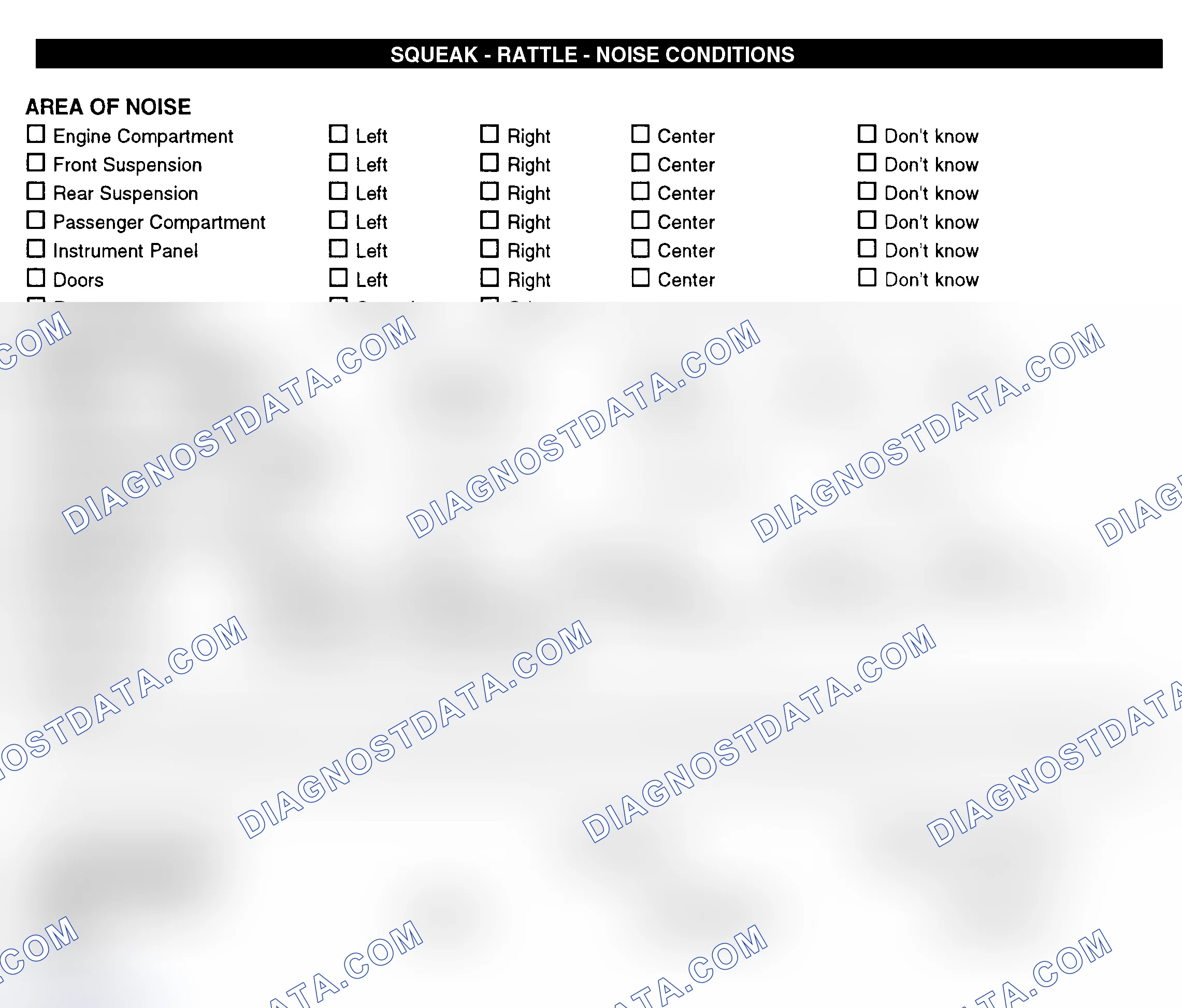 Scheme 11: Squeak, Rattle, & Noise Conditions